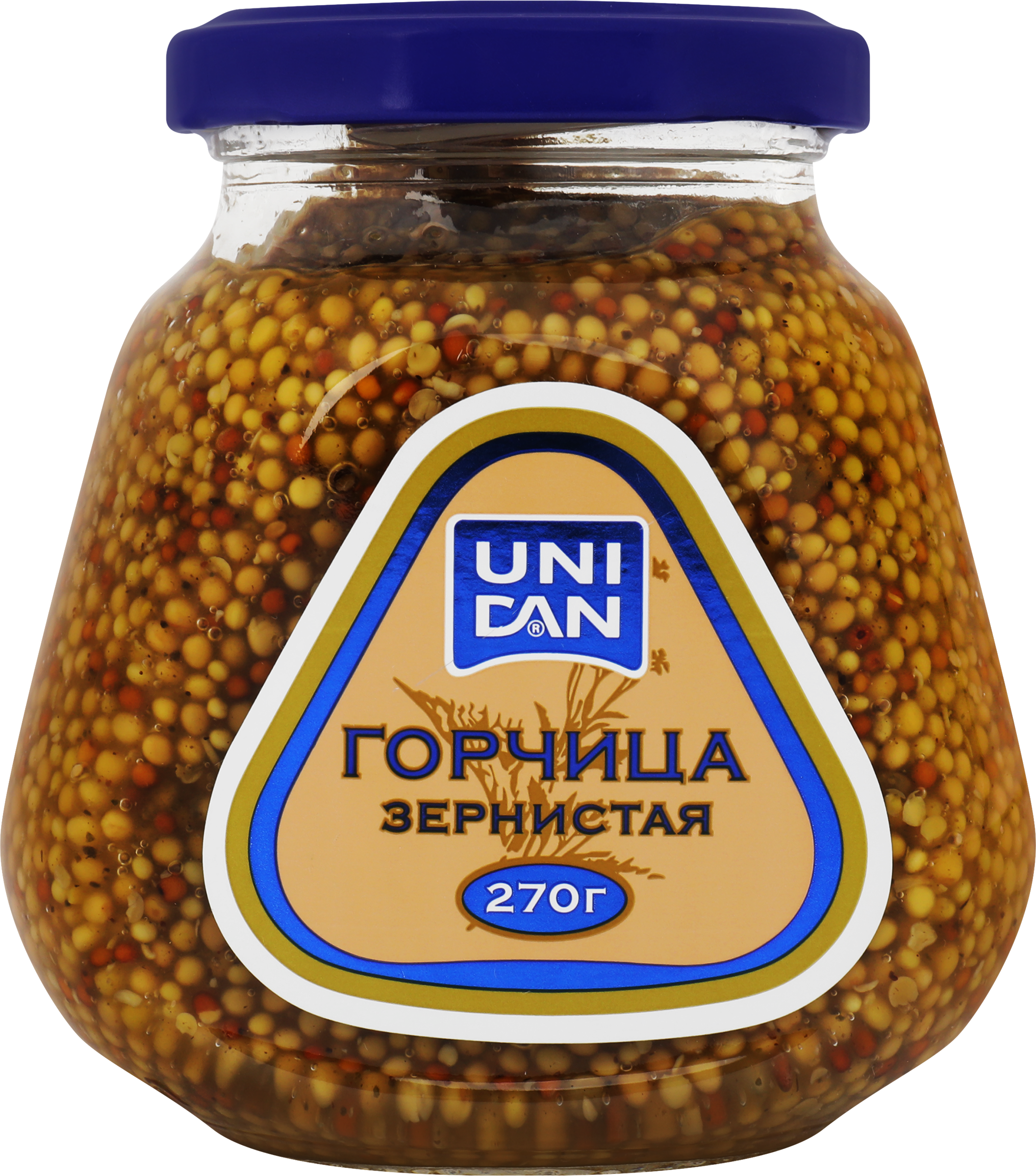 Изображение товара Горчица UNI DAN Зернистая 270г натуральный соус для блюд и заправок
