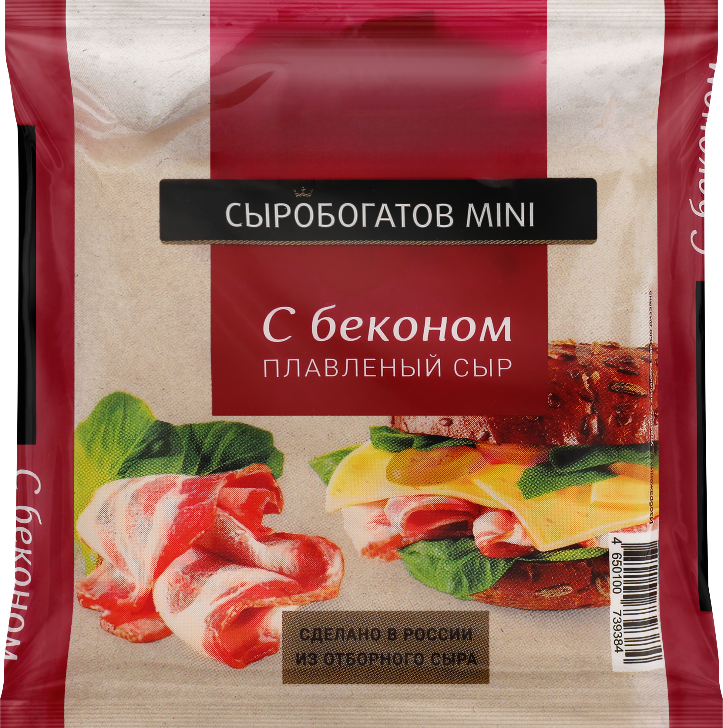 Изображение товара Сыр плавленый СЫРОБОГАТОВ Mini с беконом 45%, без змж, 112г