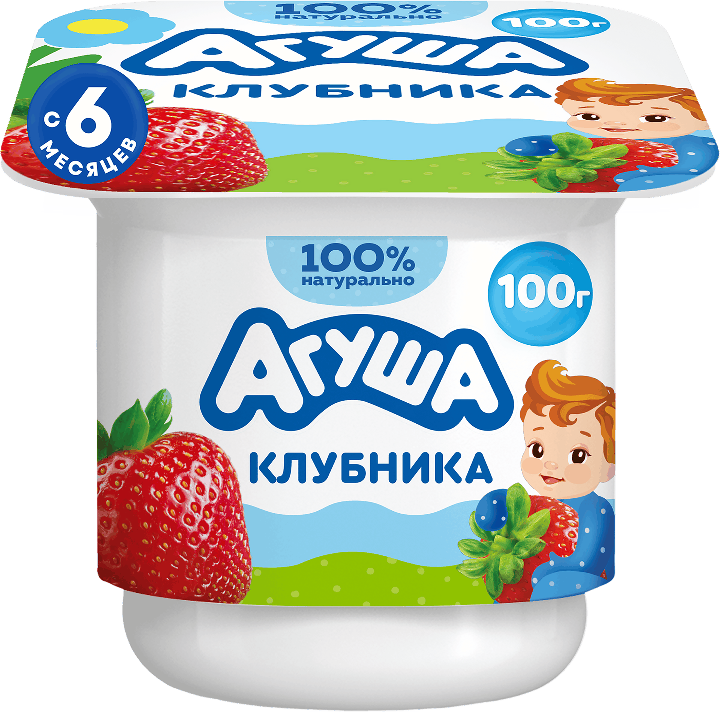 Изображение товара Детский творог АГУША фруктовый с клубникой 3,9% с 6 месяцев 100г натуральный продукт