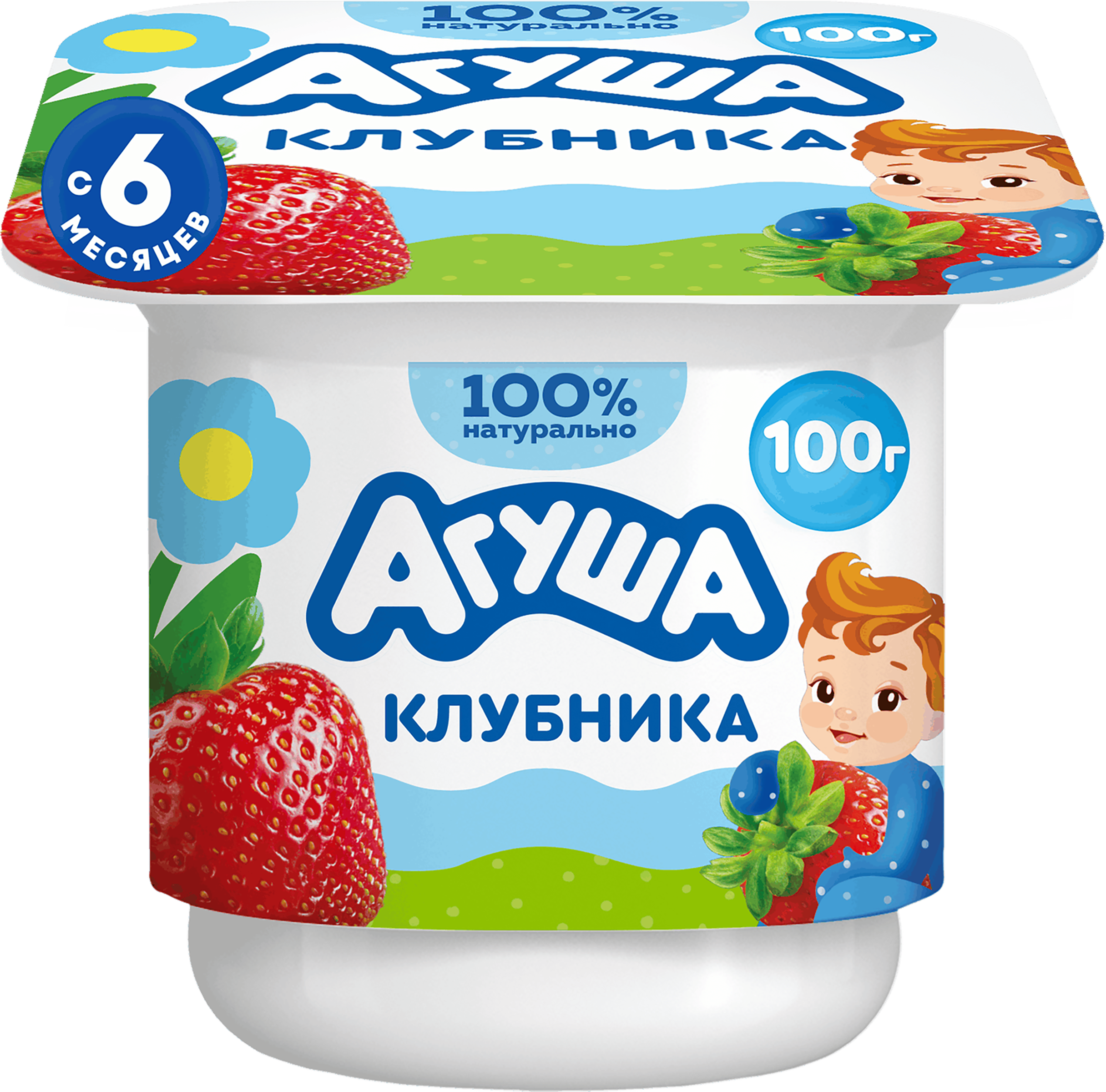 Изображение товара Творог детский АГУША фруктовый с клубникой 3,9%, с 6 месяцев, без змж, 100г
