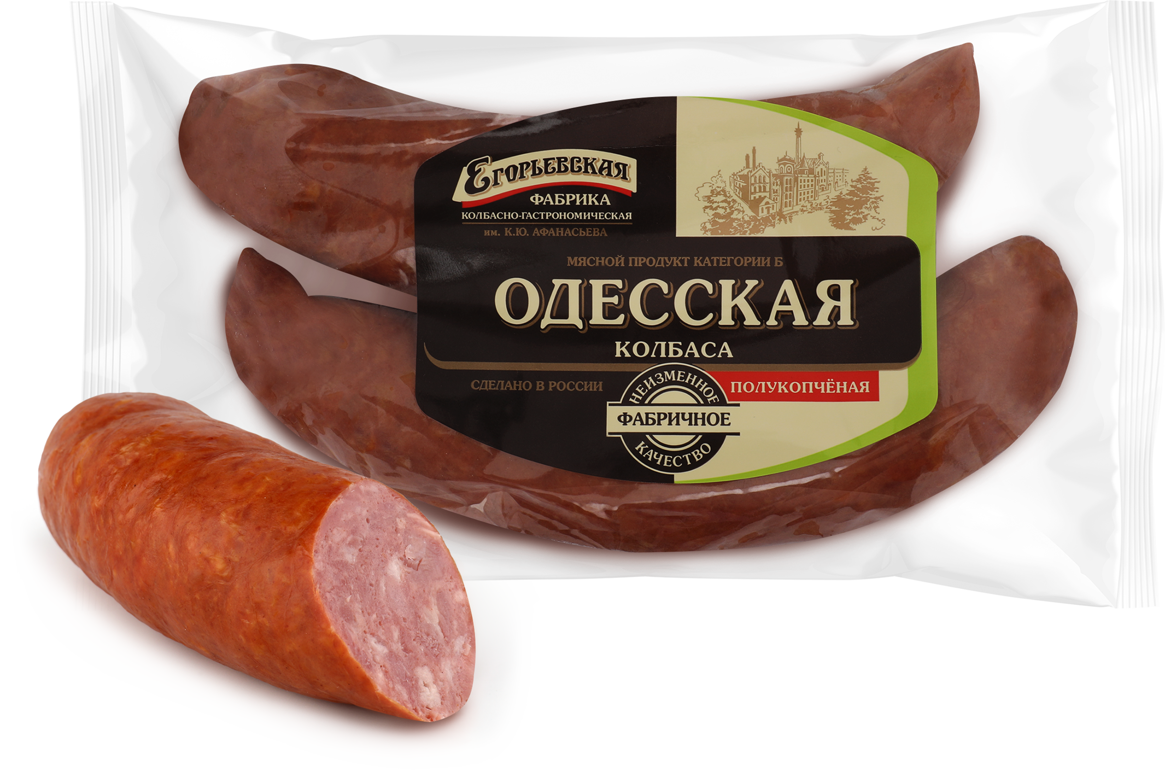 Изображение товара Колбаса полукопченая КФ ЕГОРЬЕВСКАЯ Одесская, категория Б, 340г