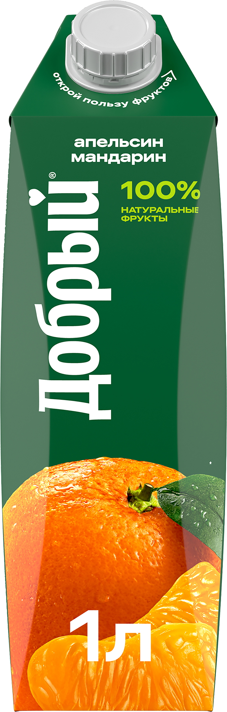 Изображение товара Напиток сокосодержащий ДОБРЫЙ Апельсин-Мандарин 1л - натуральный цитрусовый сок без добавок