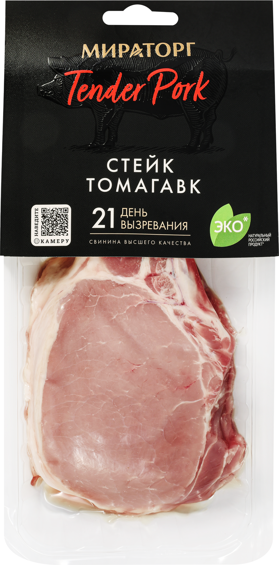 Изображение товара Стейк свиной МИРАТОРГ Tender Pork Томагавк, категория Б, 360г