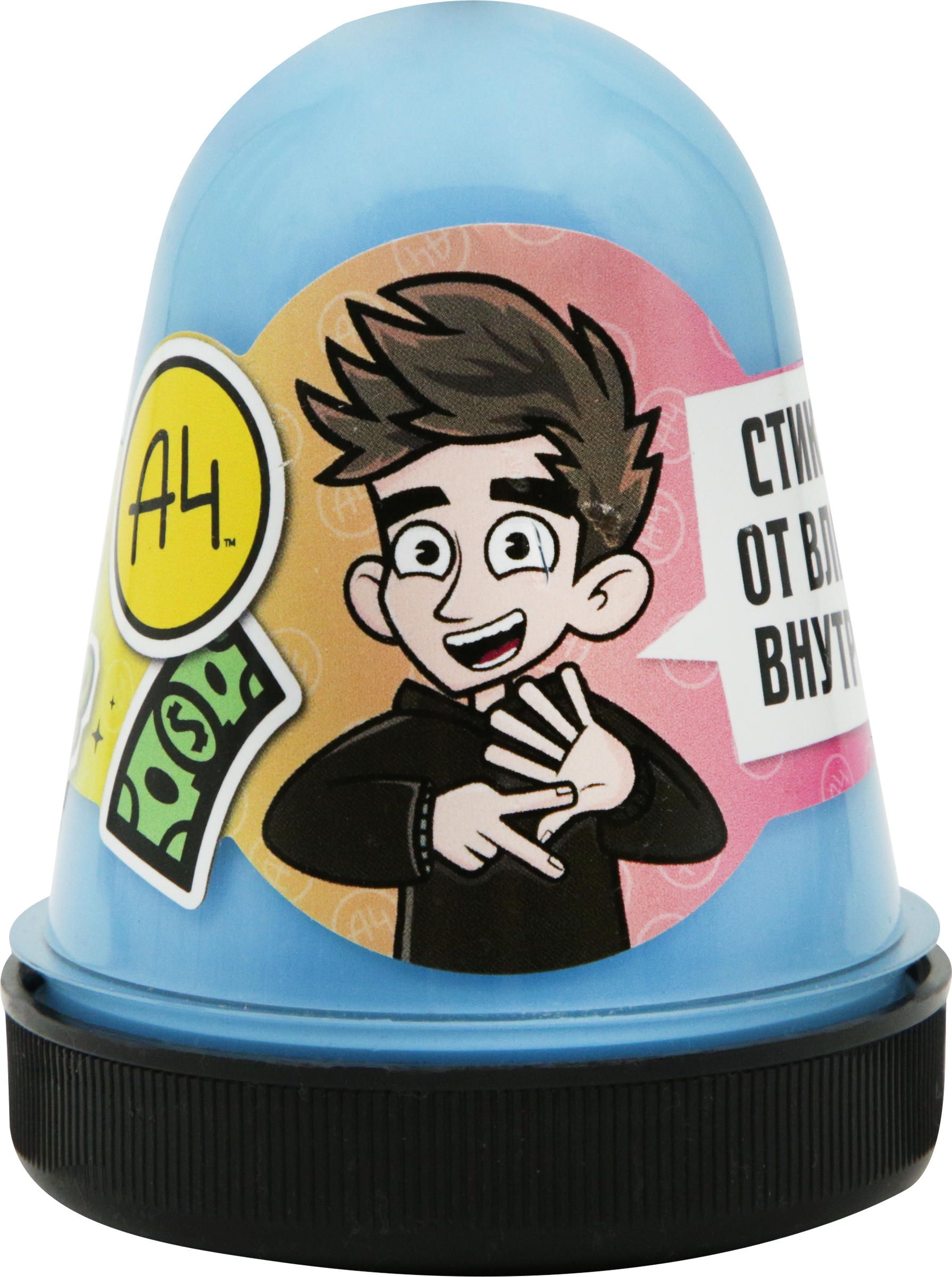 Изображение товара Игрушка SLIME От Влада, А4 с коллекционным стикером 130 г тянущийся и хрустит