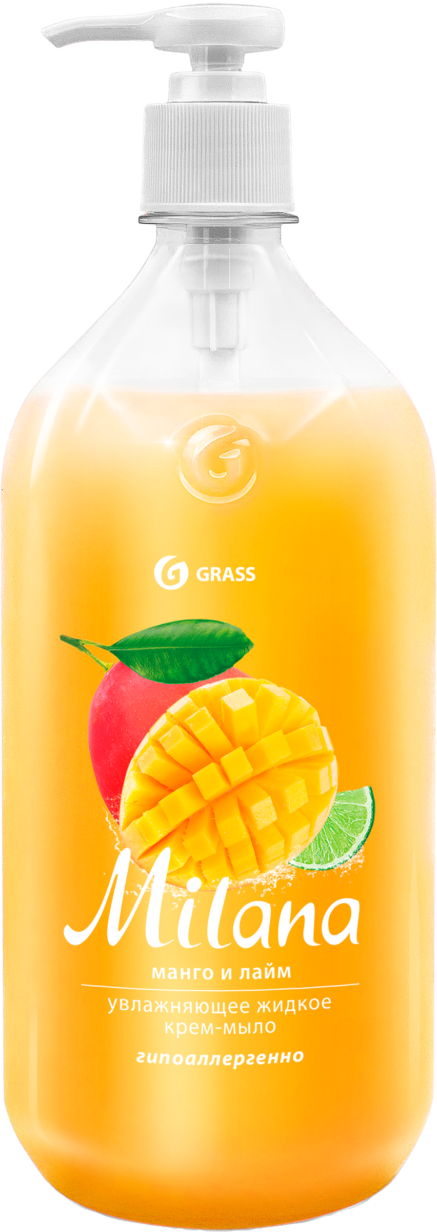 Изображение товара Жидкое крем-мыло GRASS Milana Манго и лайм увлажняющее 1000мл