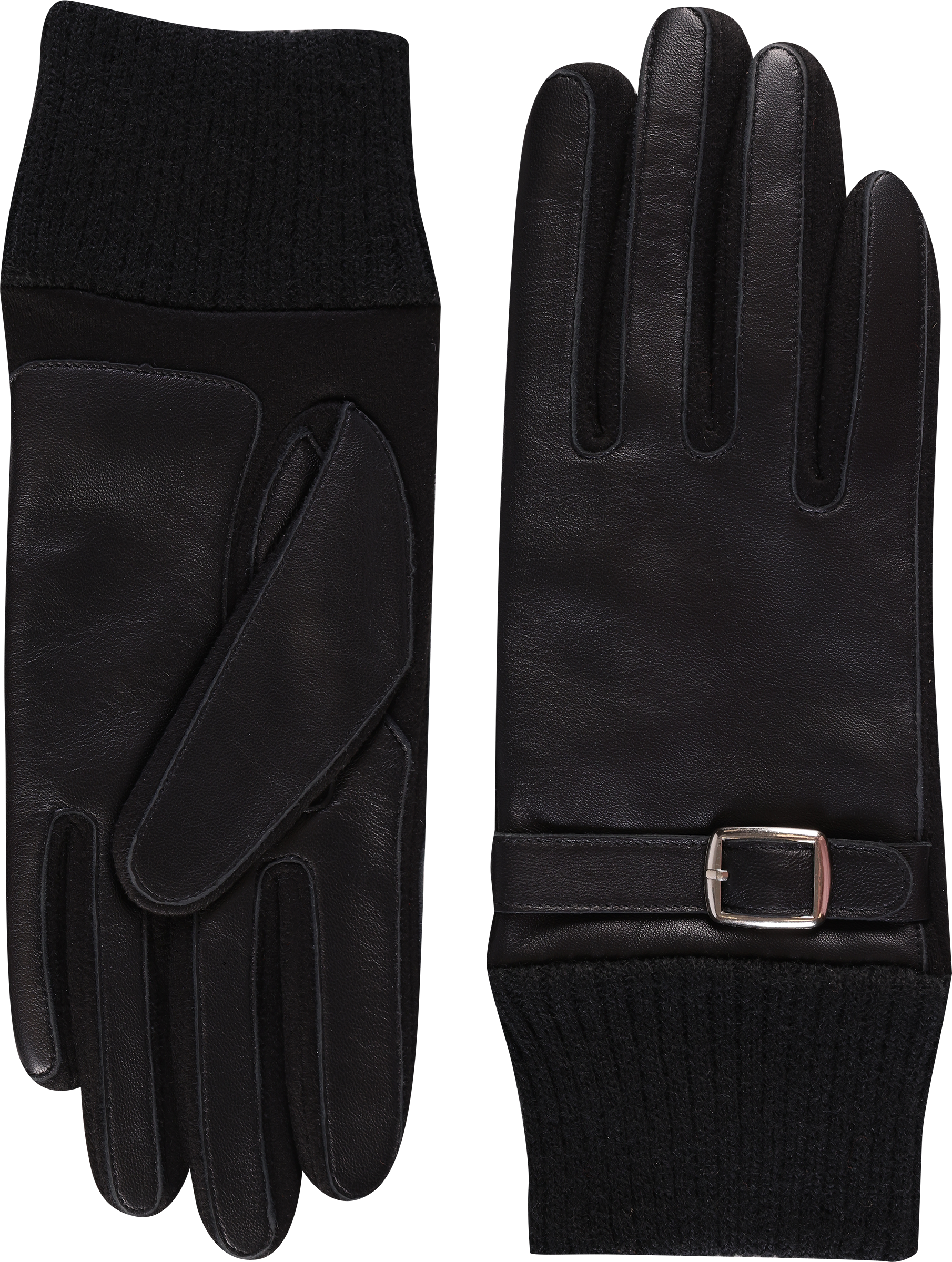 Изображение товара Женские комбинированные перчатки из кожи и трикотажа AL-L5