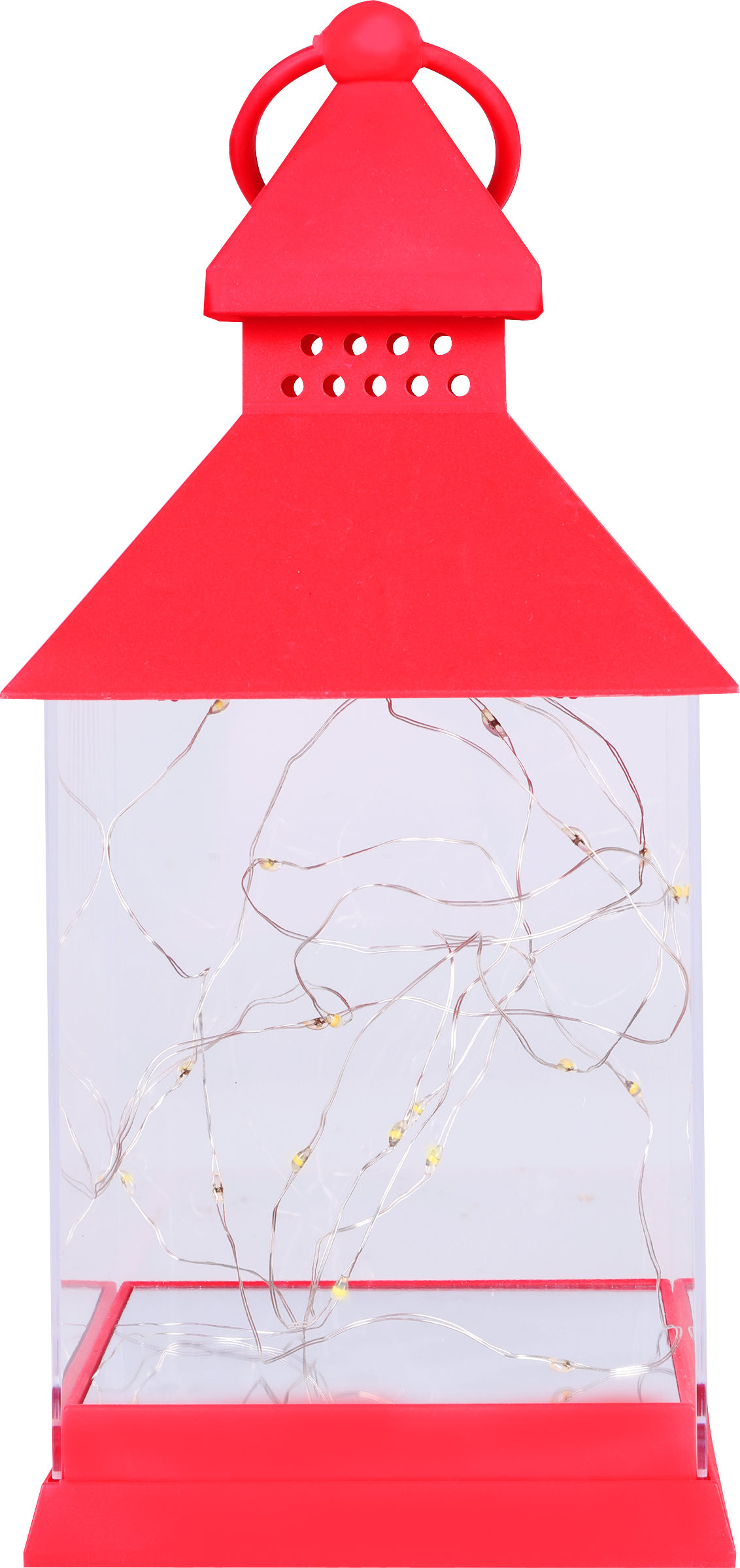 Изображение товара Фонарь HOMECLUB с гирляндой microLED теплый белый свет 10,5х10,5х23см