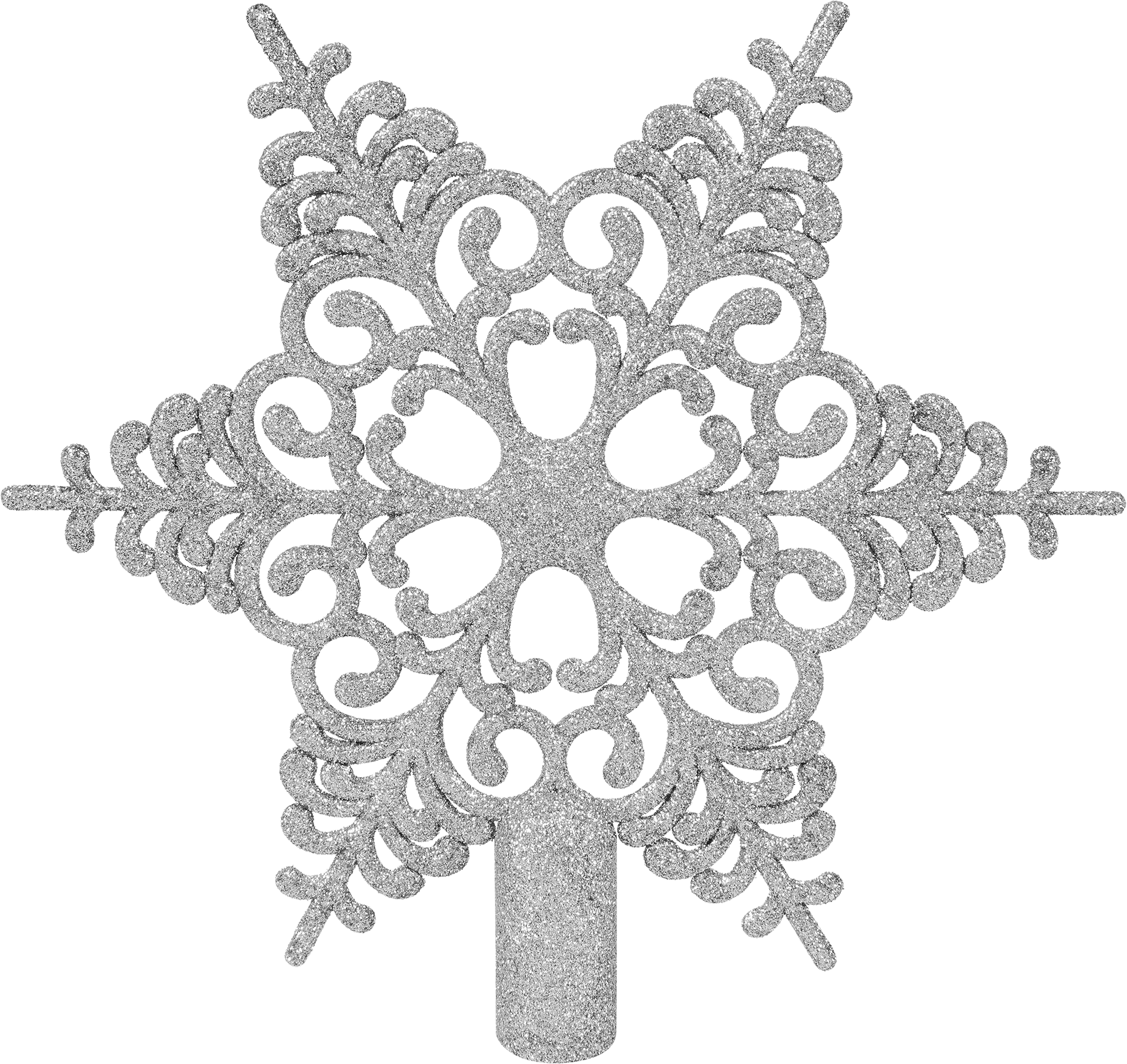 Изображение товара Верхушка для елки HOMECLUB Снежинка 20см с блестками, декоративная новогодняя верхушка