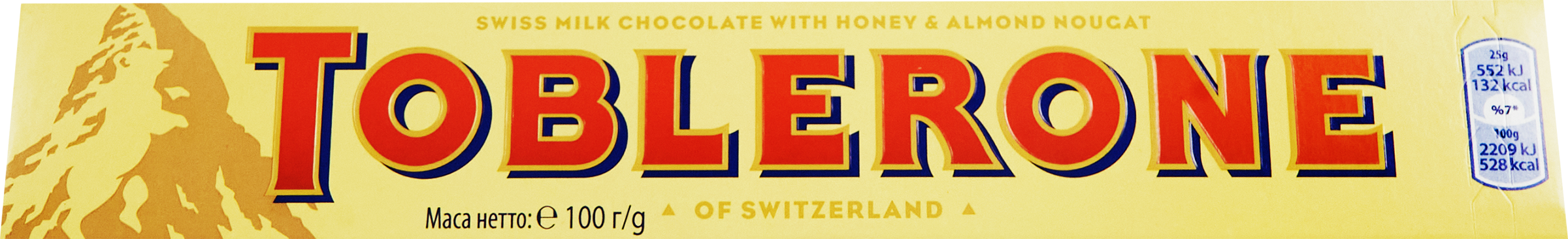 Изображение товара Шоколад молочный TOBLERONE с медово-миндальной нугой, 100г