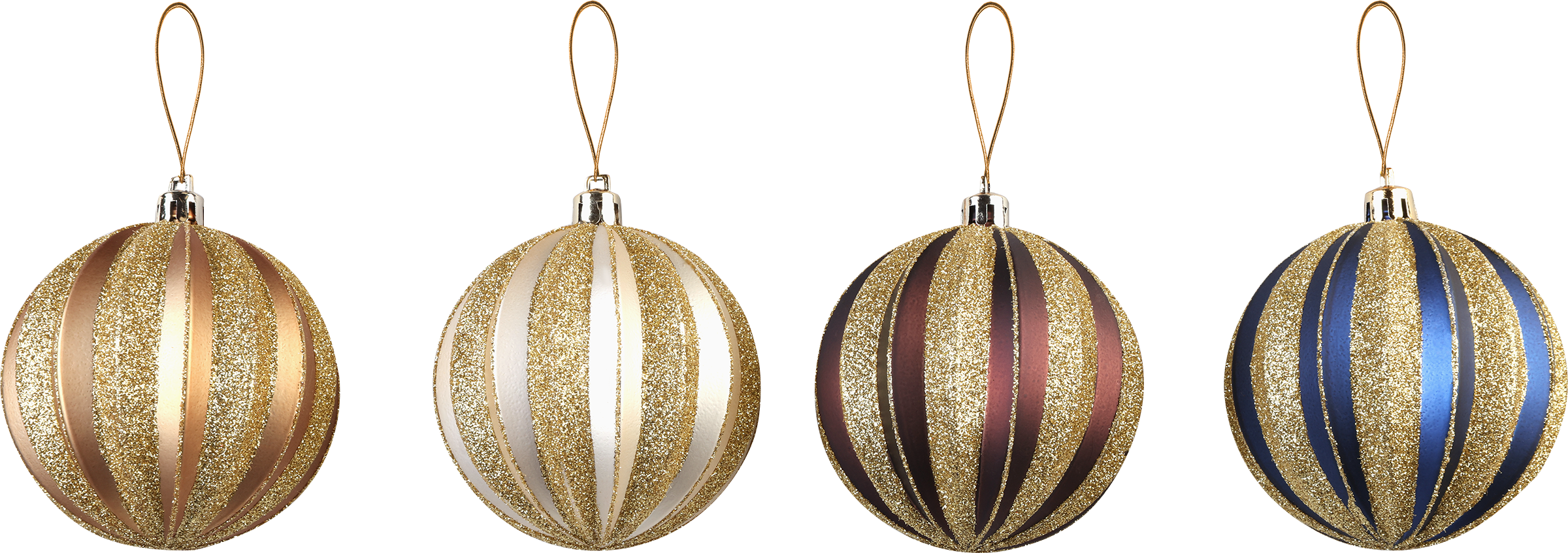 Изображение товара Шар елочный HOMECLUB глиттерные линии 8см пластик для новогодней елки