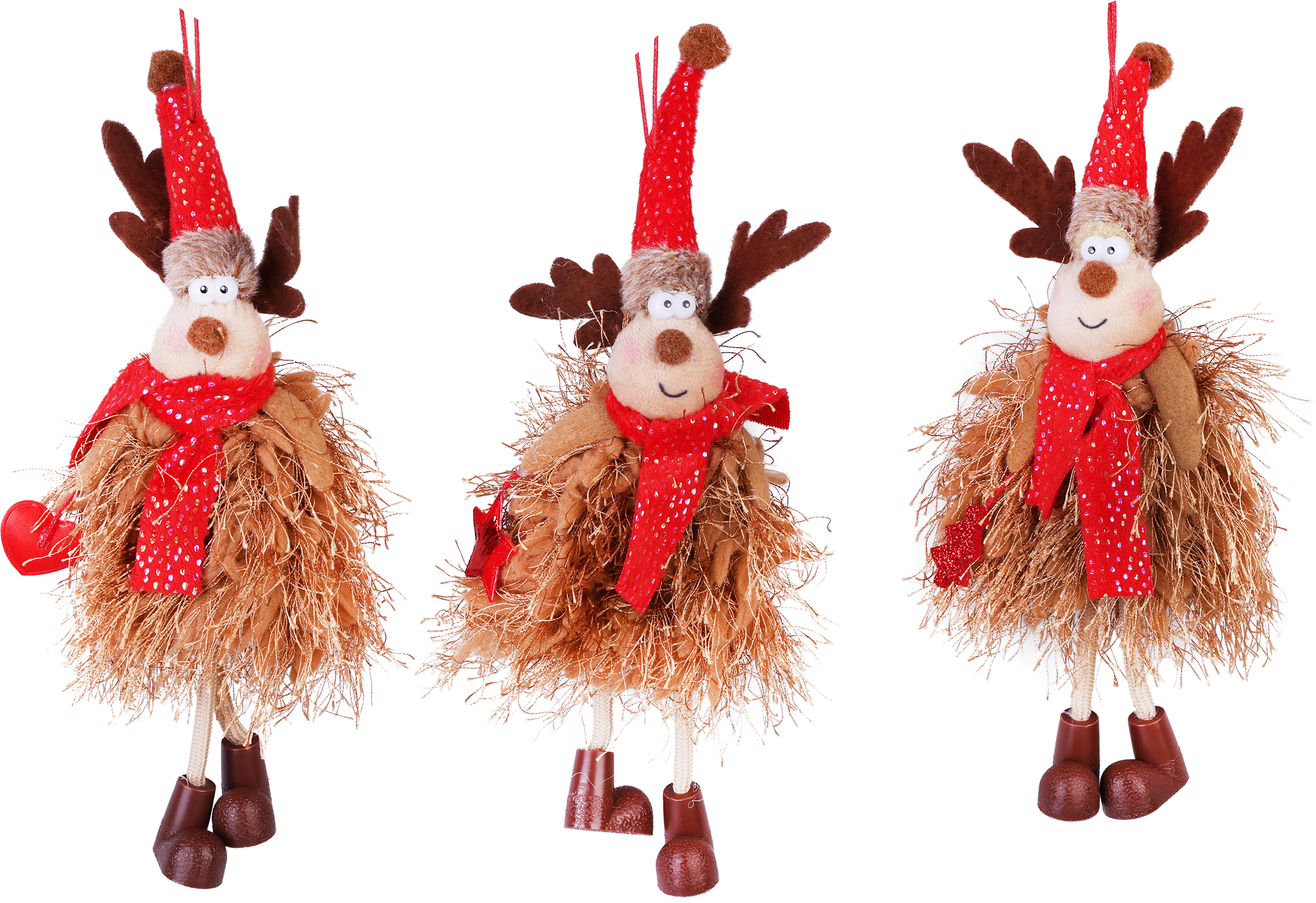 Изображение товара Украшение елочное HOMECLUB Олень в нарядной юбке и шарфе, для новогоднего декора