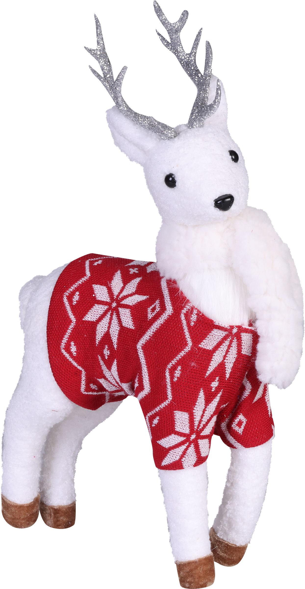 Изображение товара Фигура новогодняя HOMECLUB Олень в жилетке белый 19x10x38 см