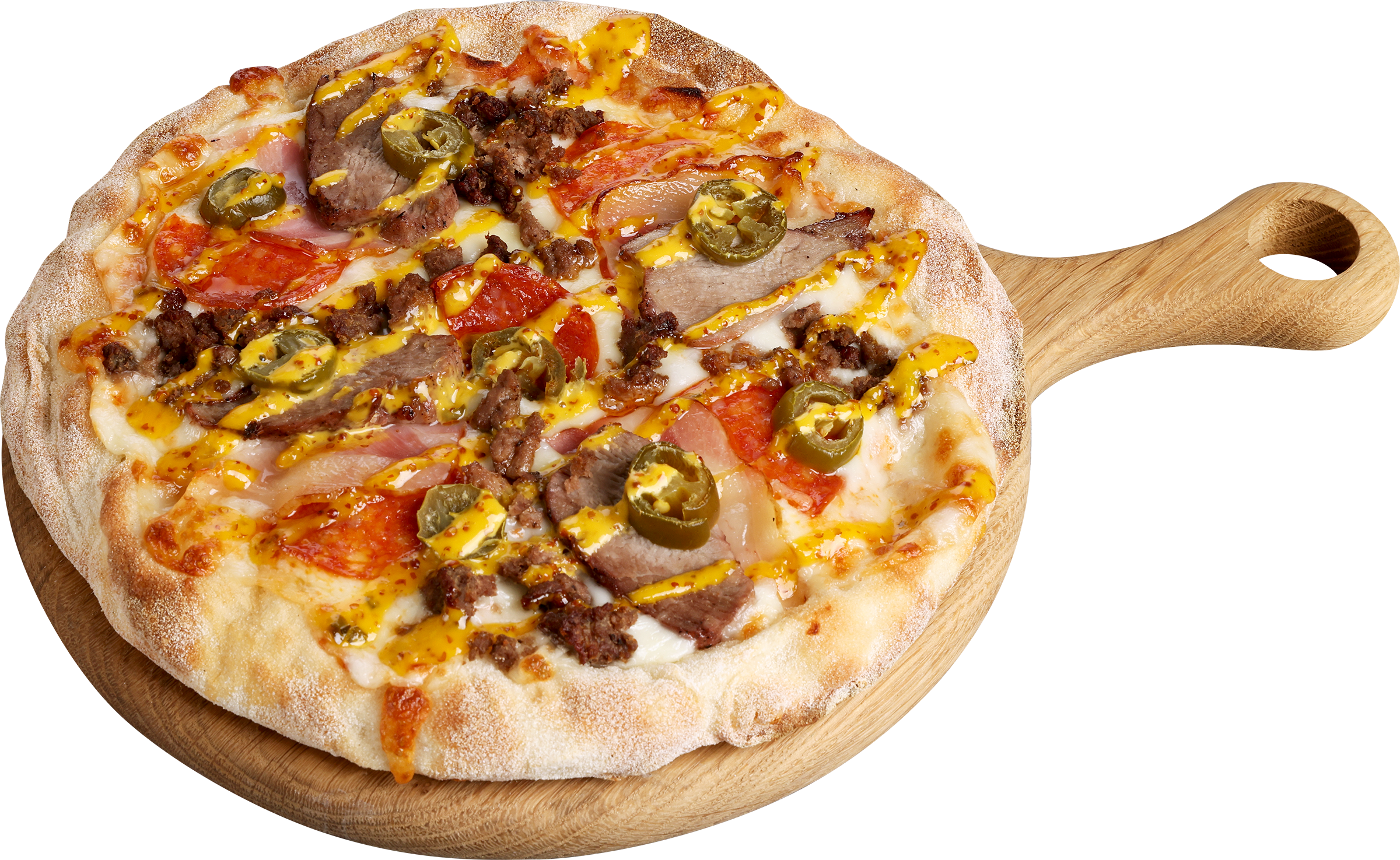 Изображение товара Пицца Мясная с халапеньо 400г ЛЕНТА FRESH классическая итальянская выпечка