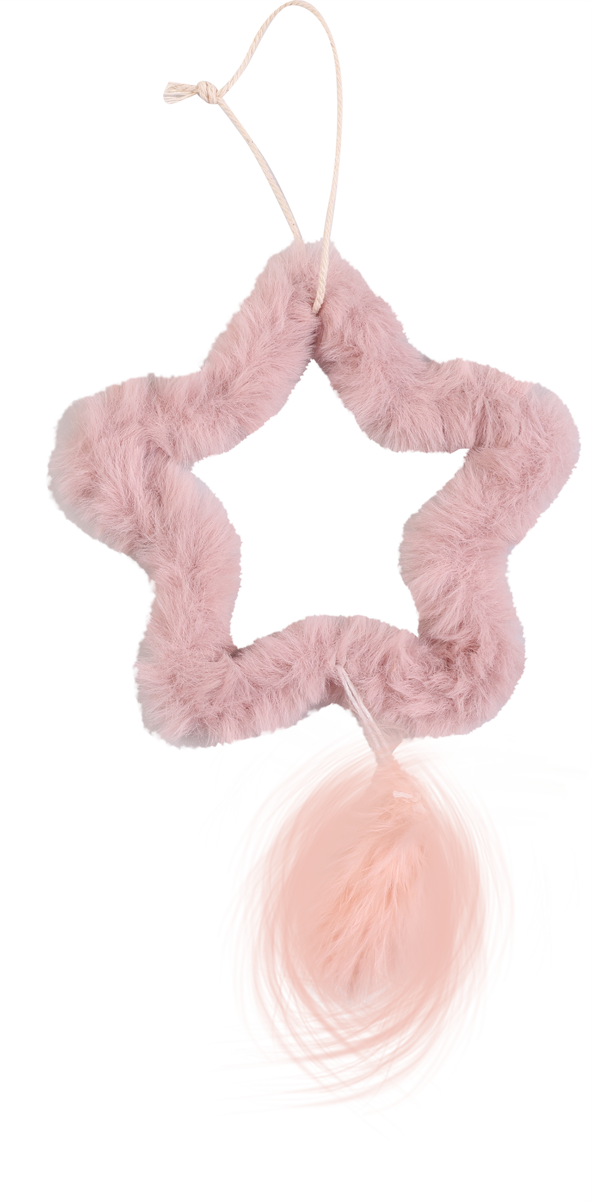 Изображение товара Украшение елочное HOMECLUB Плюшевая Елочка/Звезда/Сердце с перышком 17см, розовый, Арт. EBX4X752-Q,53-Q
