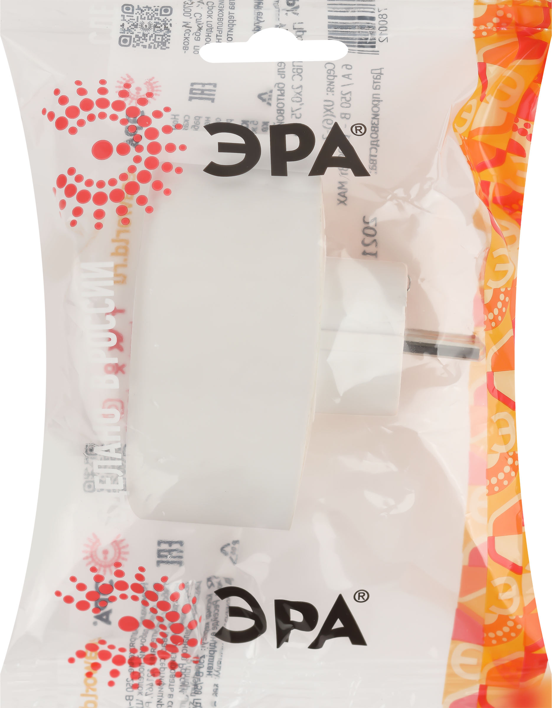 Изображение товара Разветвитель электрический ЭРА SPx-2e-W на 2 розетки с заземлением 16А белый