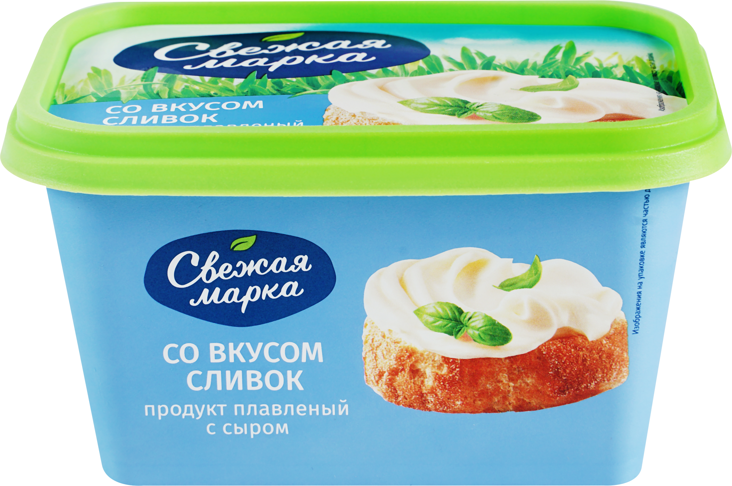 Изображение товара Продукт плавленый с сыром СВЕЖАЯ МАРКА со вкусом сливок 60%, с змж, 350г
