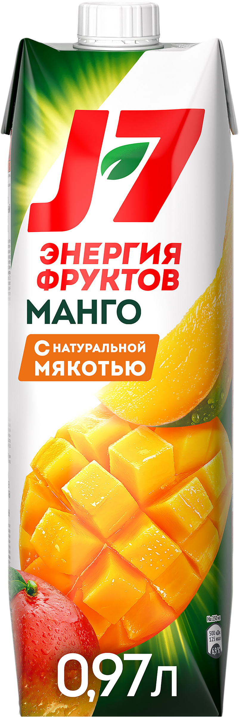 Изображение товара Нектар J7 из манго с мякотью 0.97л натуральный тропический напиток