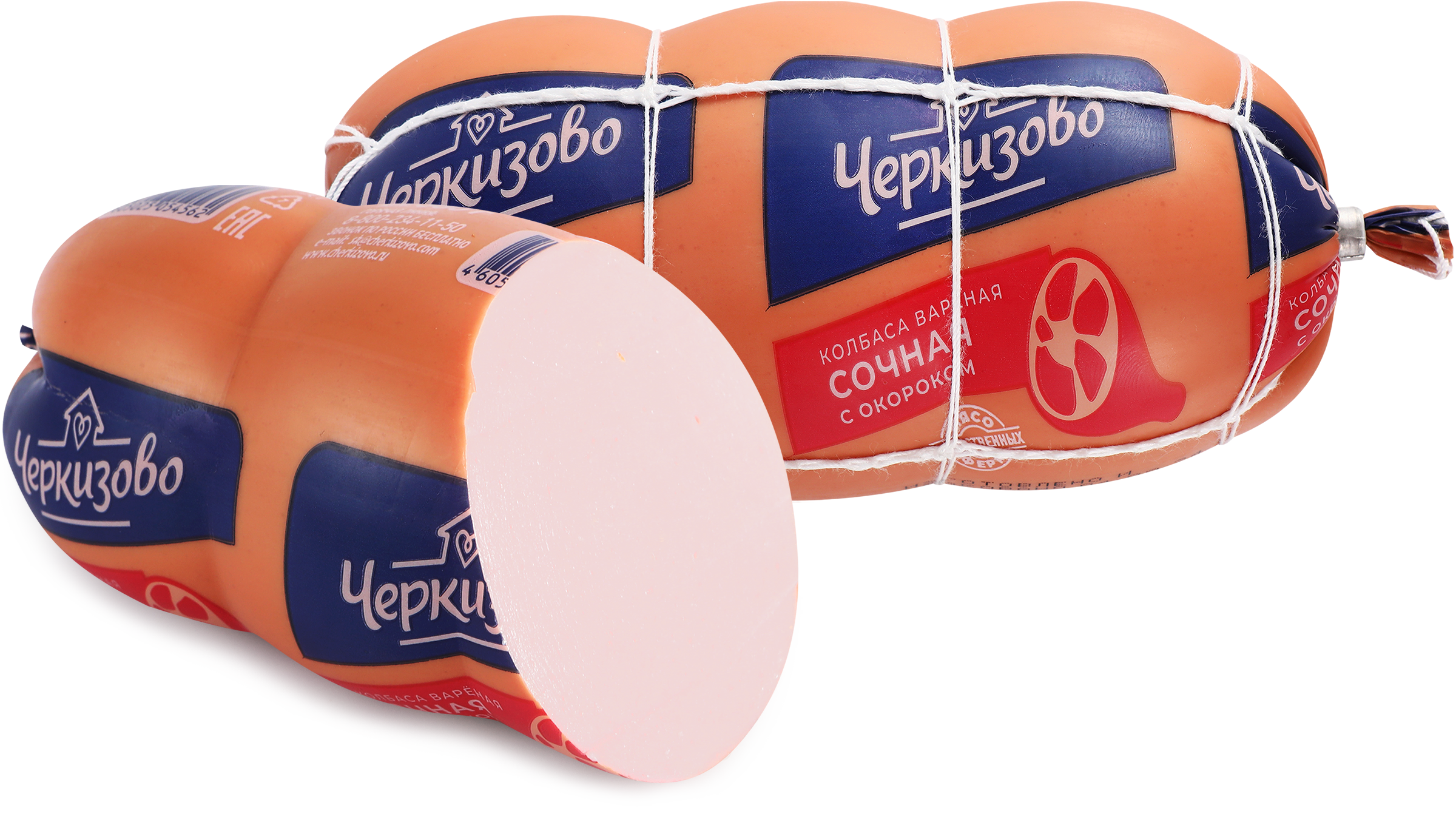 Изображение товара Колбаса вареная ЧЕРКИЗОВО Сочная с окороком, 380г