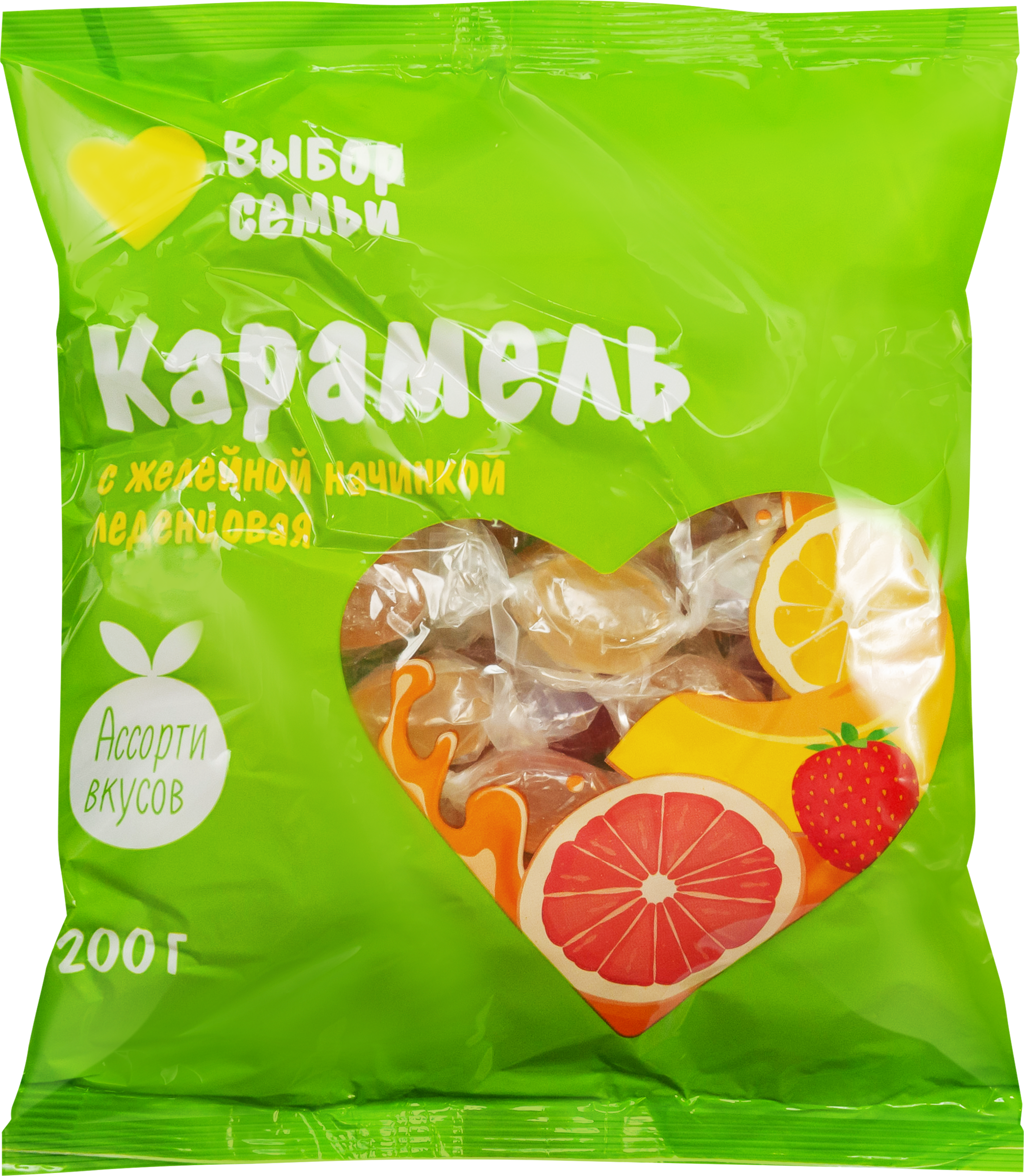 Изображение товара Карамель леденцовая ВЫБОР СЕМЬИ Каприз с желейной начинкой 200г Россия
