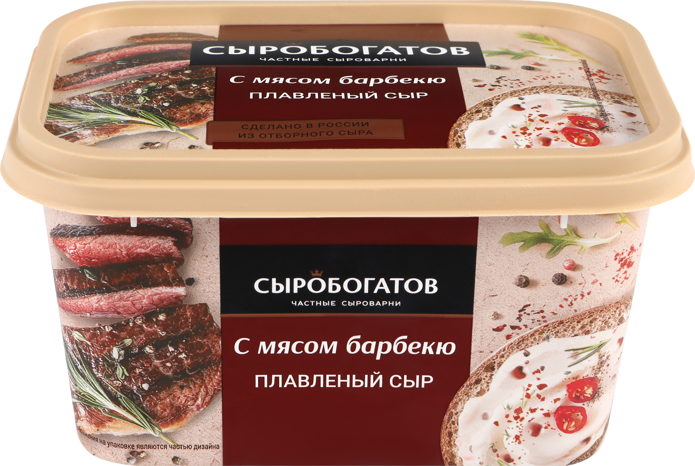 Изображение товара Сыр плавленый СЫРОБОГАТОВ с мясом барбекю 45%, без змж, 400г
