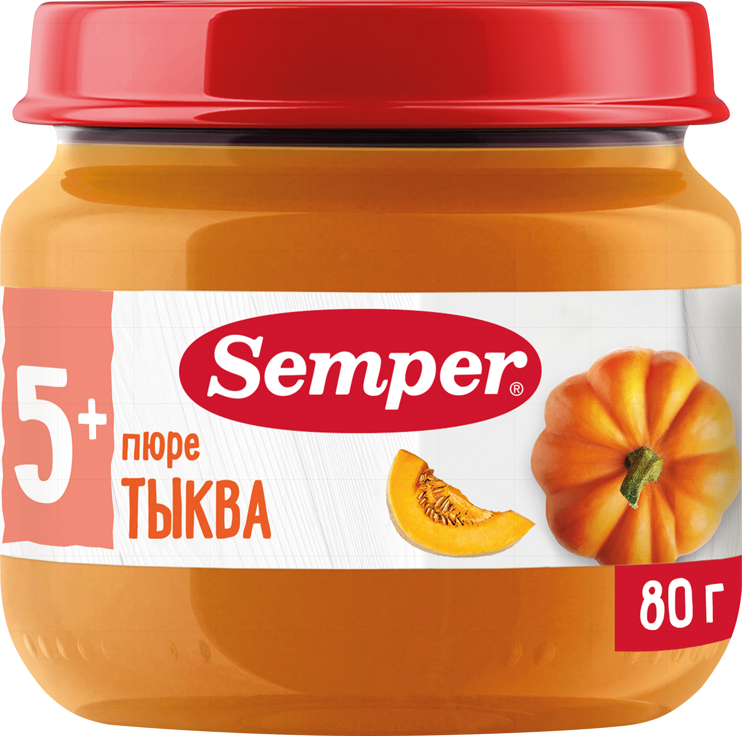 Изображение товара Пюре овощное SEMPER Тыква, с 5 месяцев, 80г