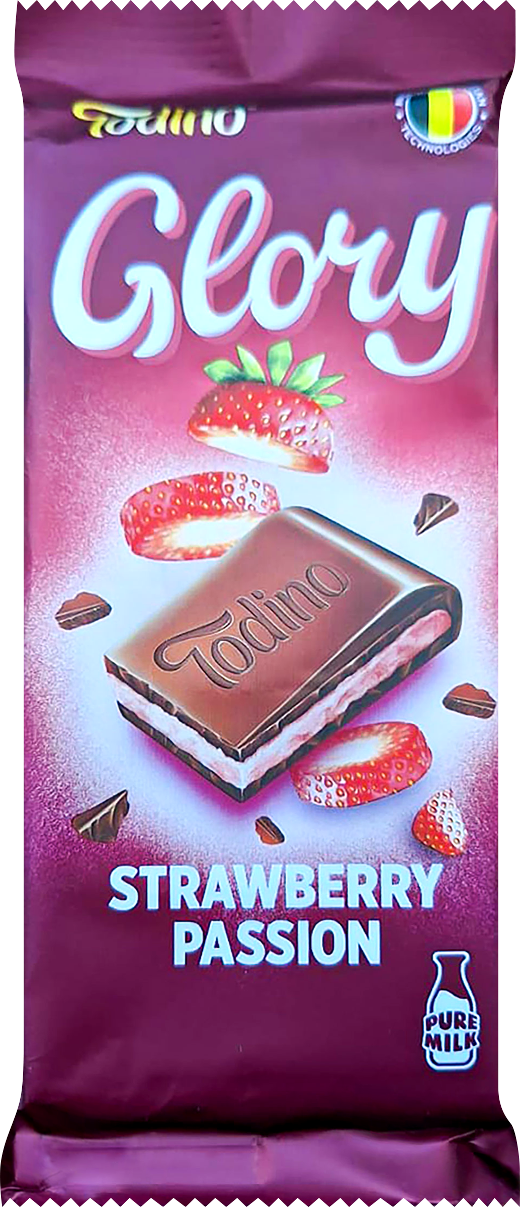 Изображение товара Кондитерская плитка GLORY с клубнично-йогуртовой начинкой, 75г