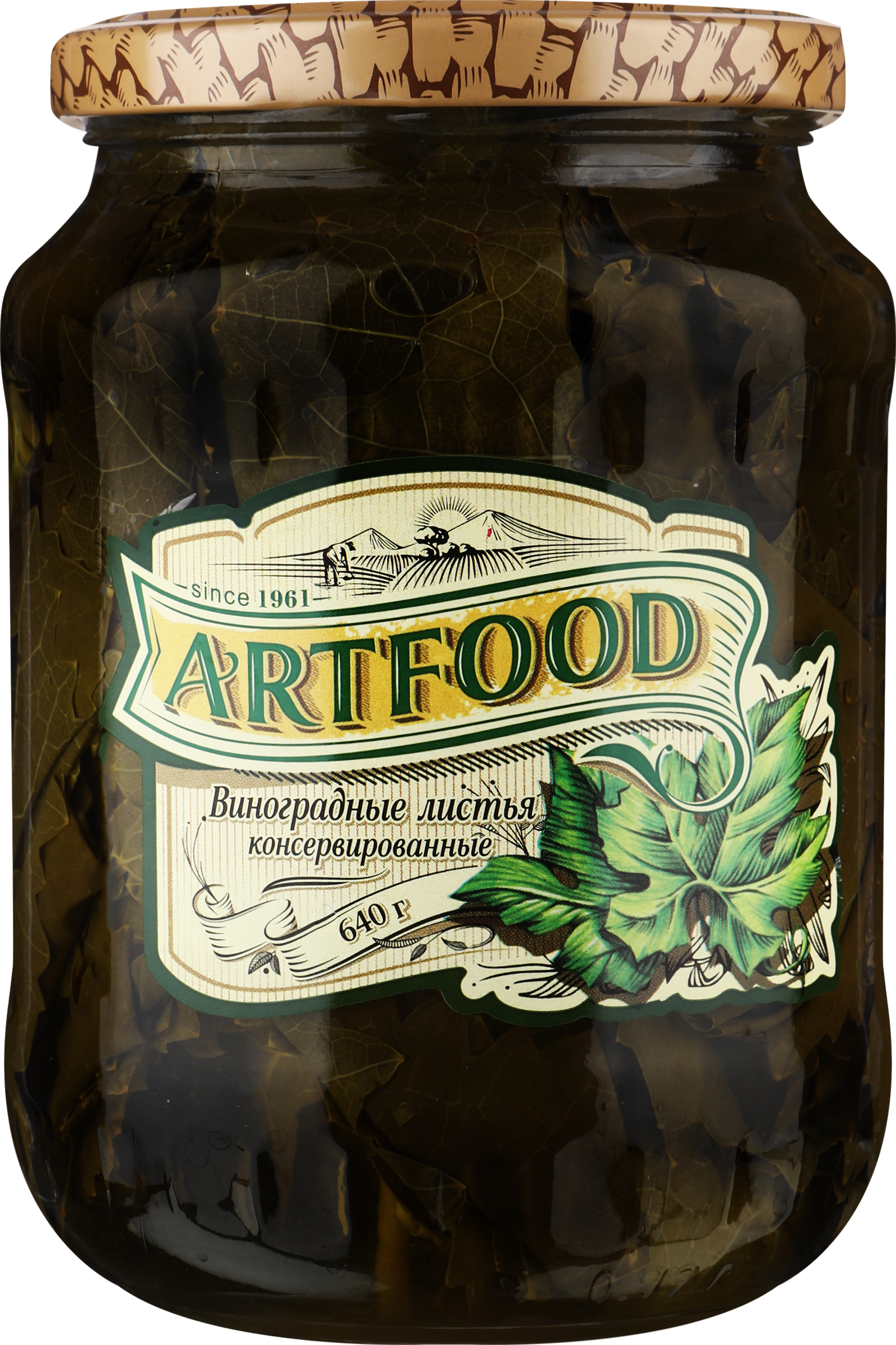 Изображение товара Листья виноградные ARTFOOD консервированные, 720мл