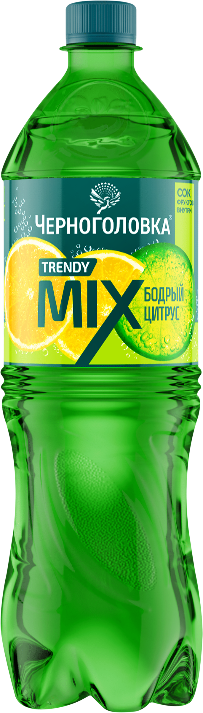 Изображение товара Напиток ЧЕРНОГОЛОВКА Лимонад Лимон лайм лемонграсс 1л сильногазированный