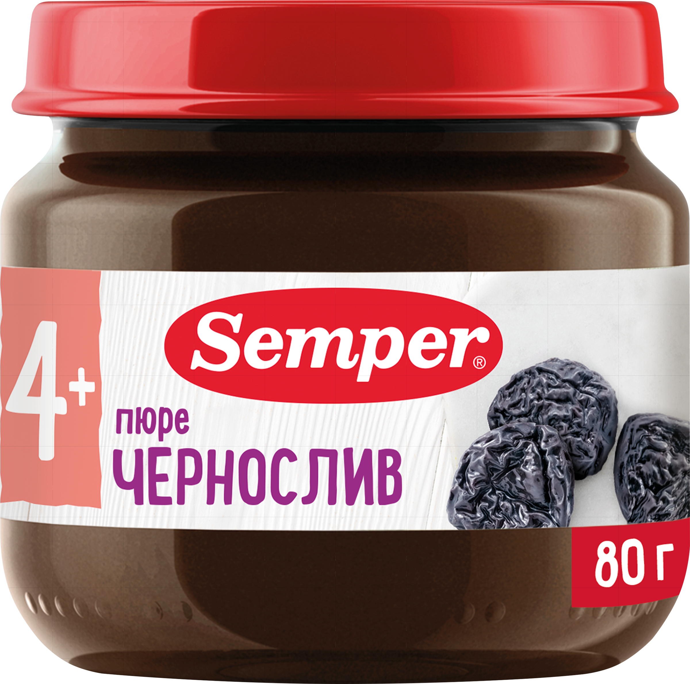 Изображение товара Пюре фруктовое SEMPER Чернослив для детей с 4 месяцев 80г