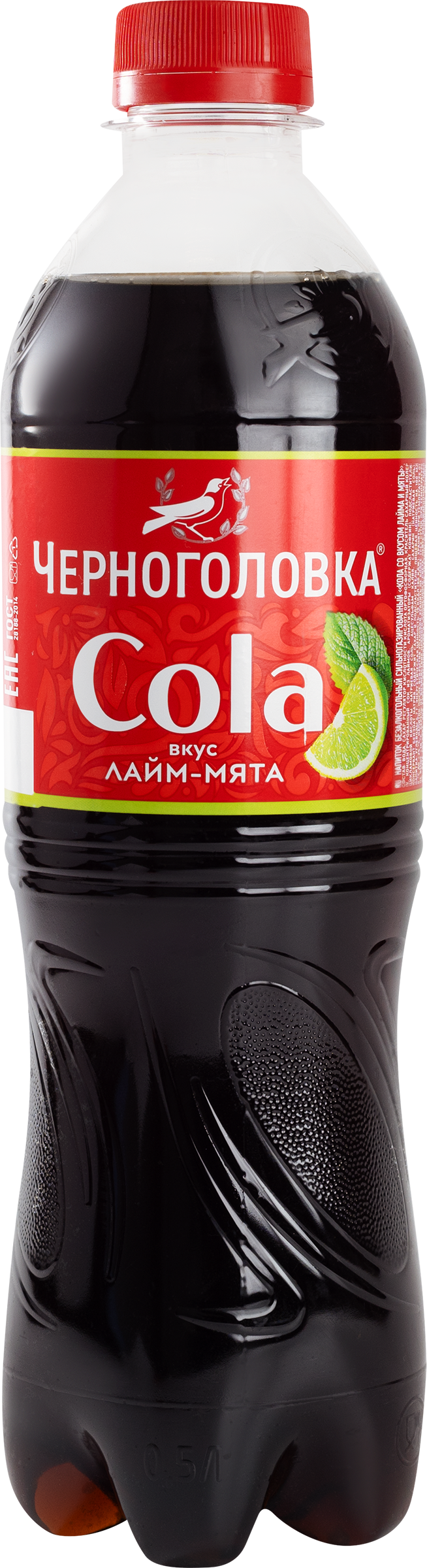 Изображение товара Напиток ЧЕРНОГОЛОВКА Кола со вкусом лайма и мяты сильногазированный, 0.5л