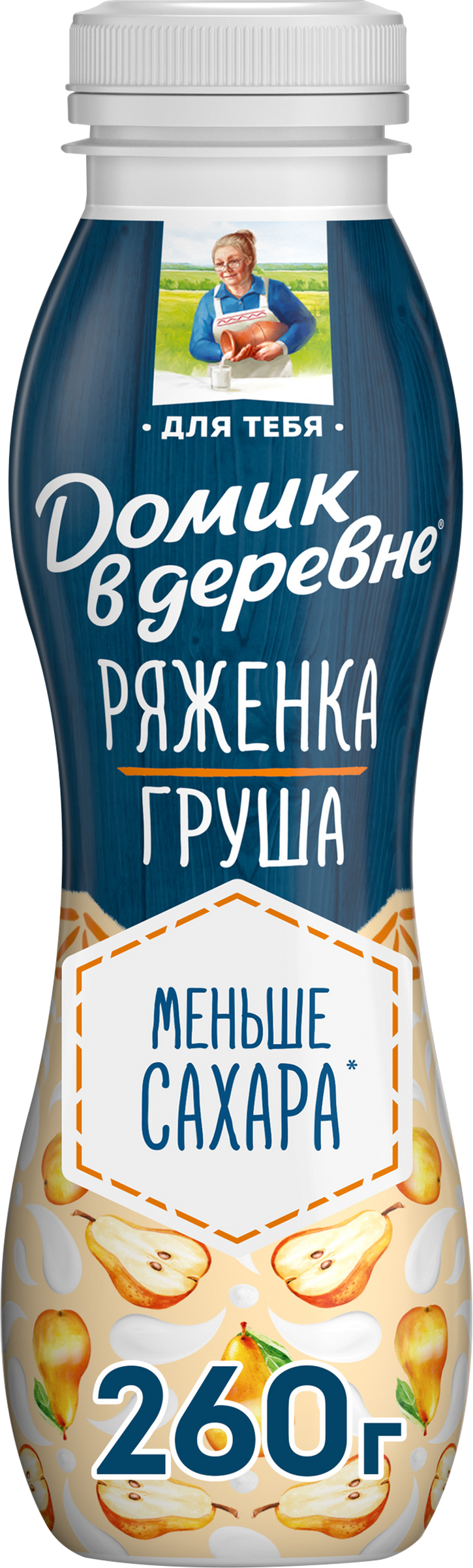 Изображение товара Ряженка ДОМИК В ДЕРЕВНЕ Груша 2,1% без змж 260г натуральный напиток