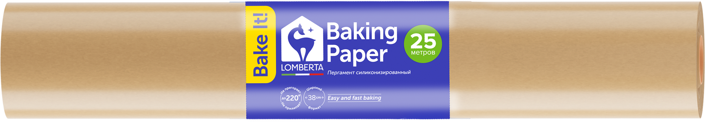 Изображение товара Пергамент для выпечки LOMBERTA 25м силиконизированный упакованный в рулон