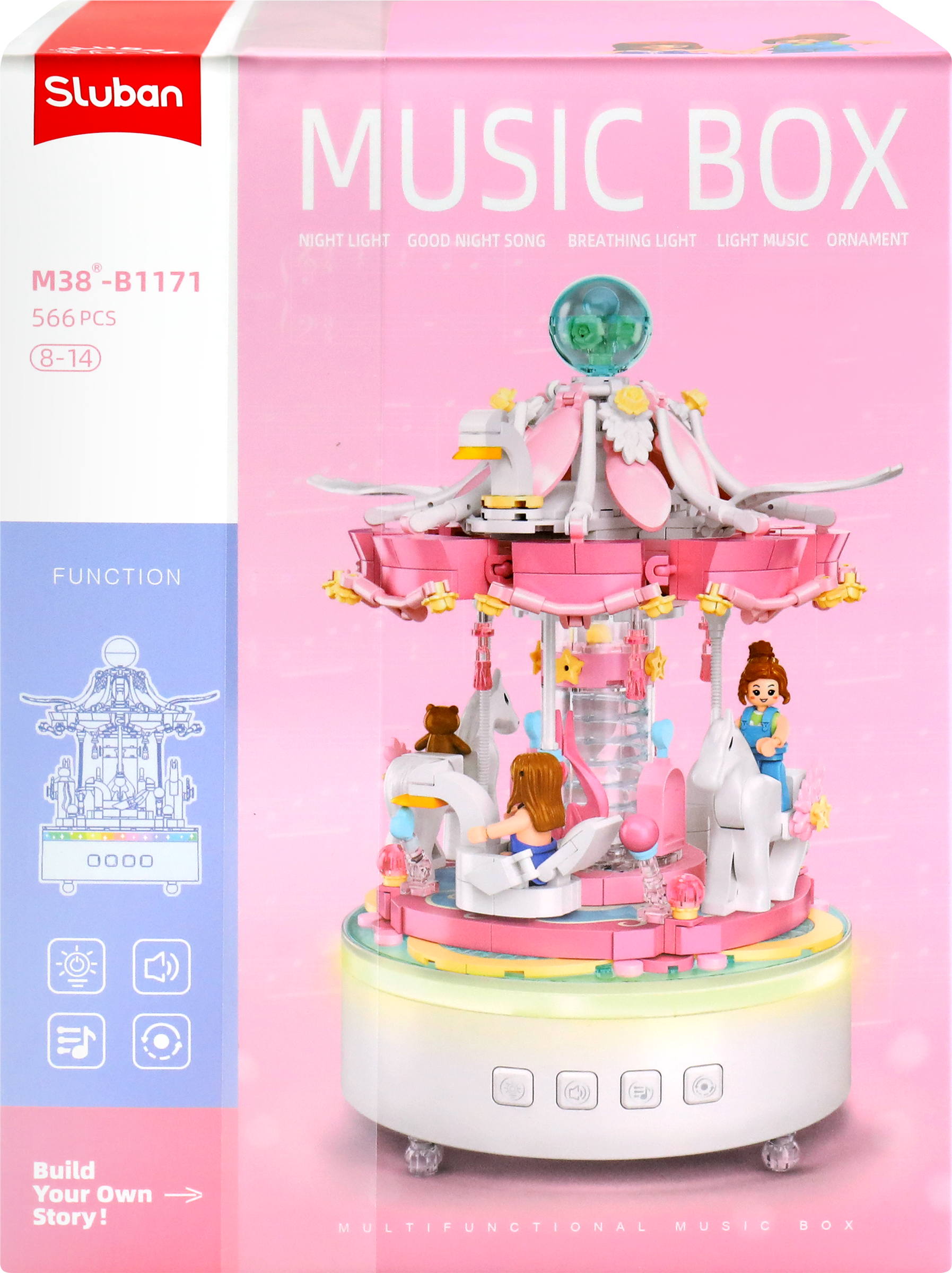Изображение товара Конструктор SLUBAN Музыкальная карусель 566 деталей для развития детей