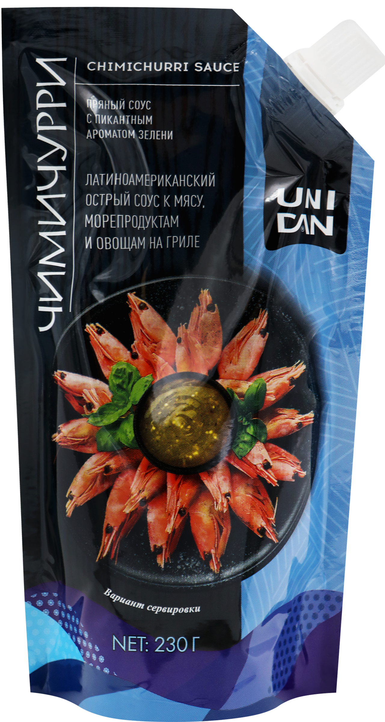 Изображение товара Соус для вторых блюд UNI DAN Чимичурри, острый, 230г