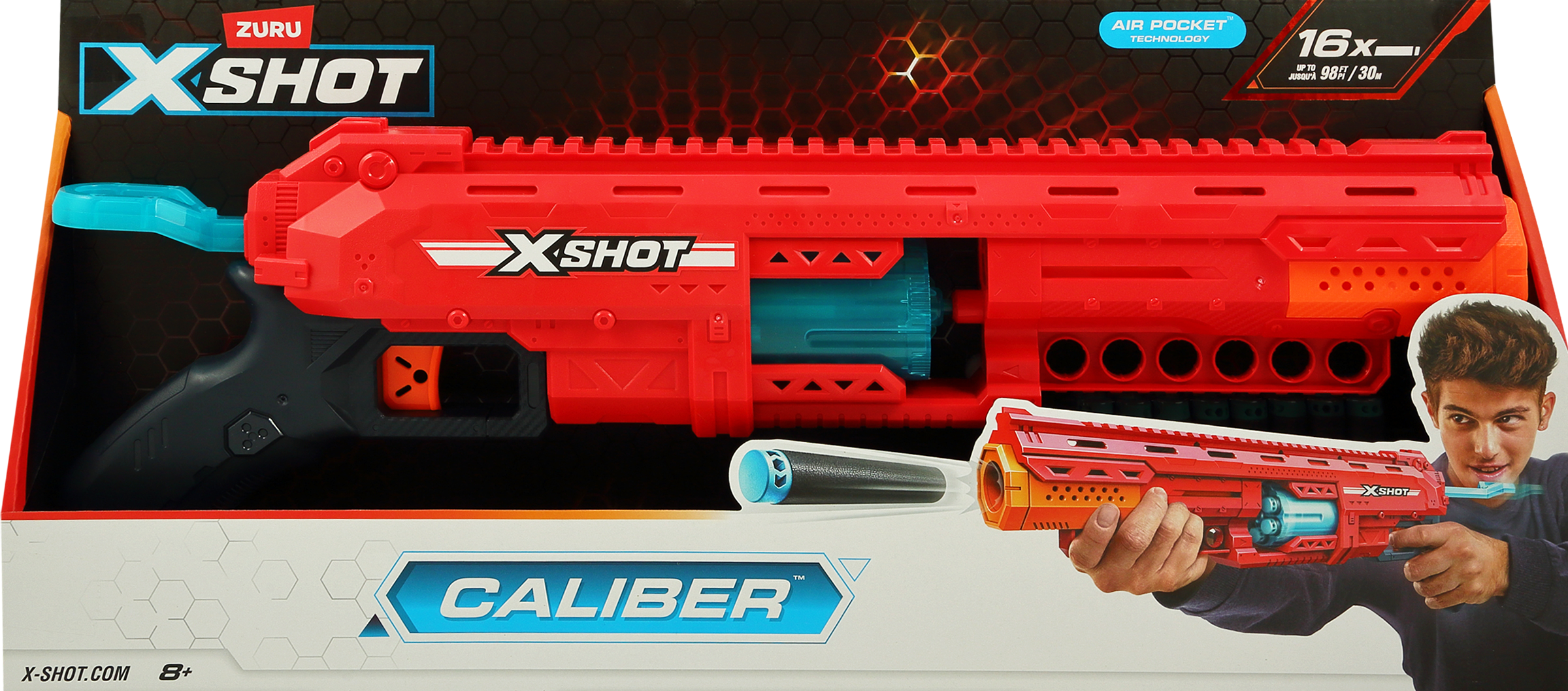 Изображение товара Бластер X-SHOT Excel-Series 1 Caliber с мягкими снарядами 16 шт для детей от 8 лет