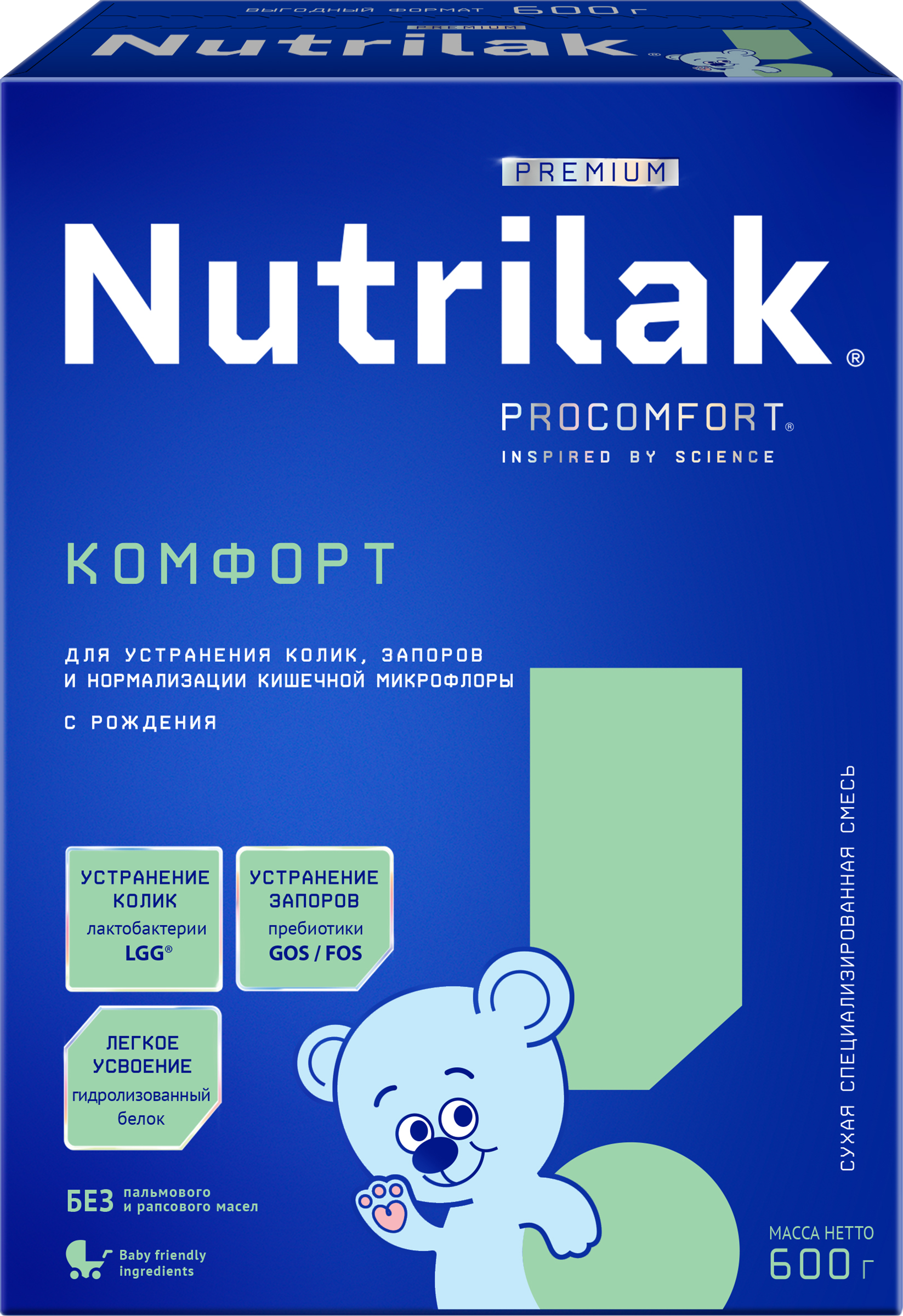Изображение товара Смесь детская NUTRILAK Premium Комфорт, специализированная, с 0 месяцев, 600г