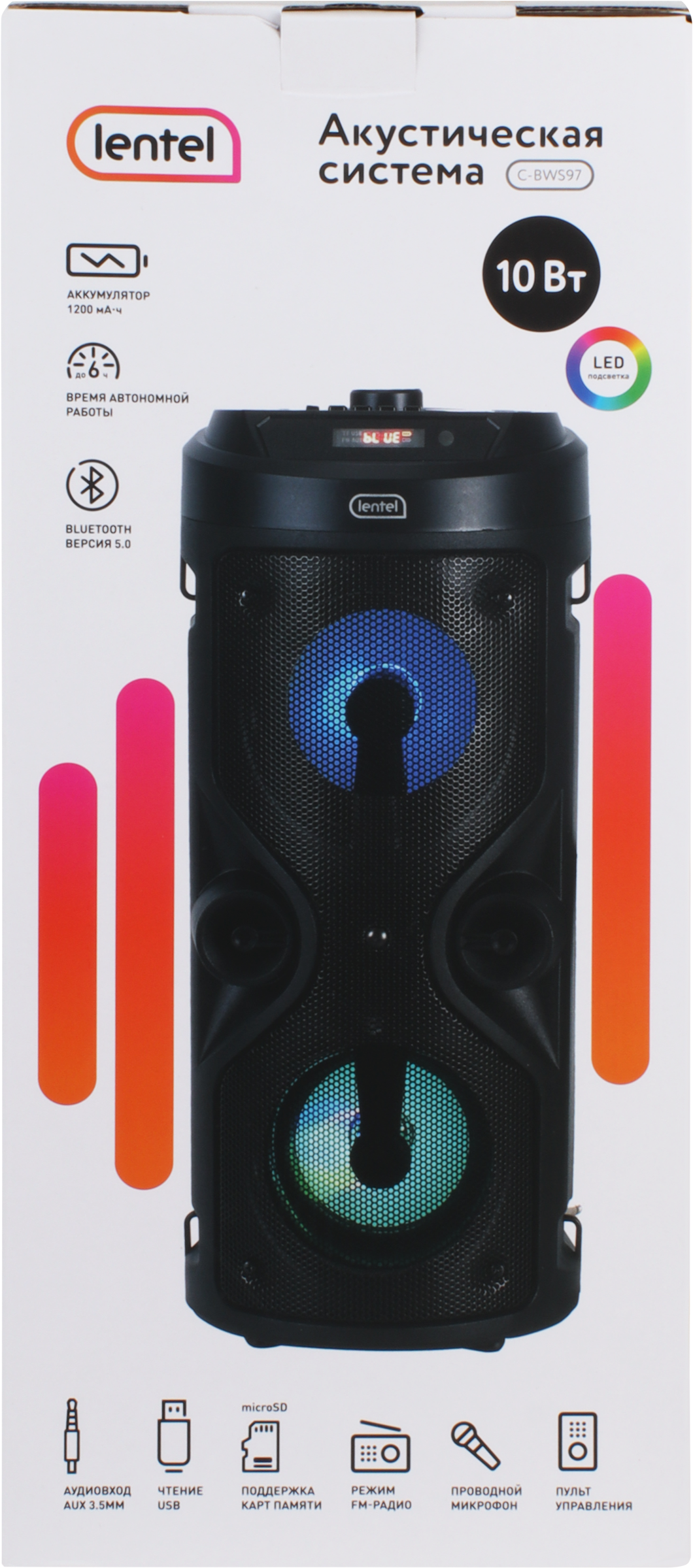 Изображение товара Акустическая система Lentel C-BWS97 с Bluetooth и FM-радио