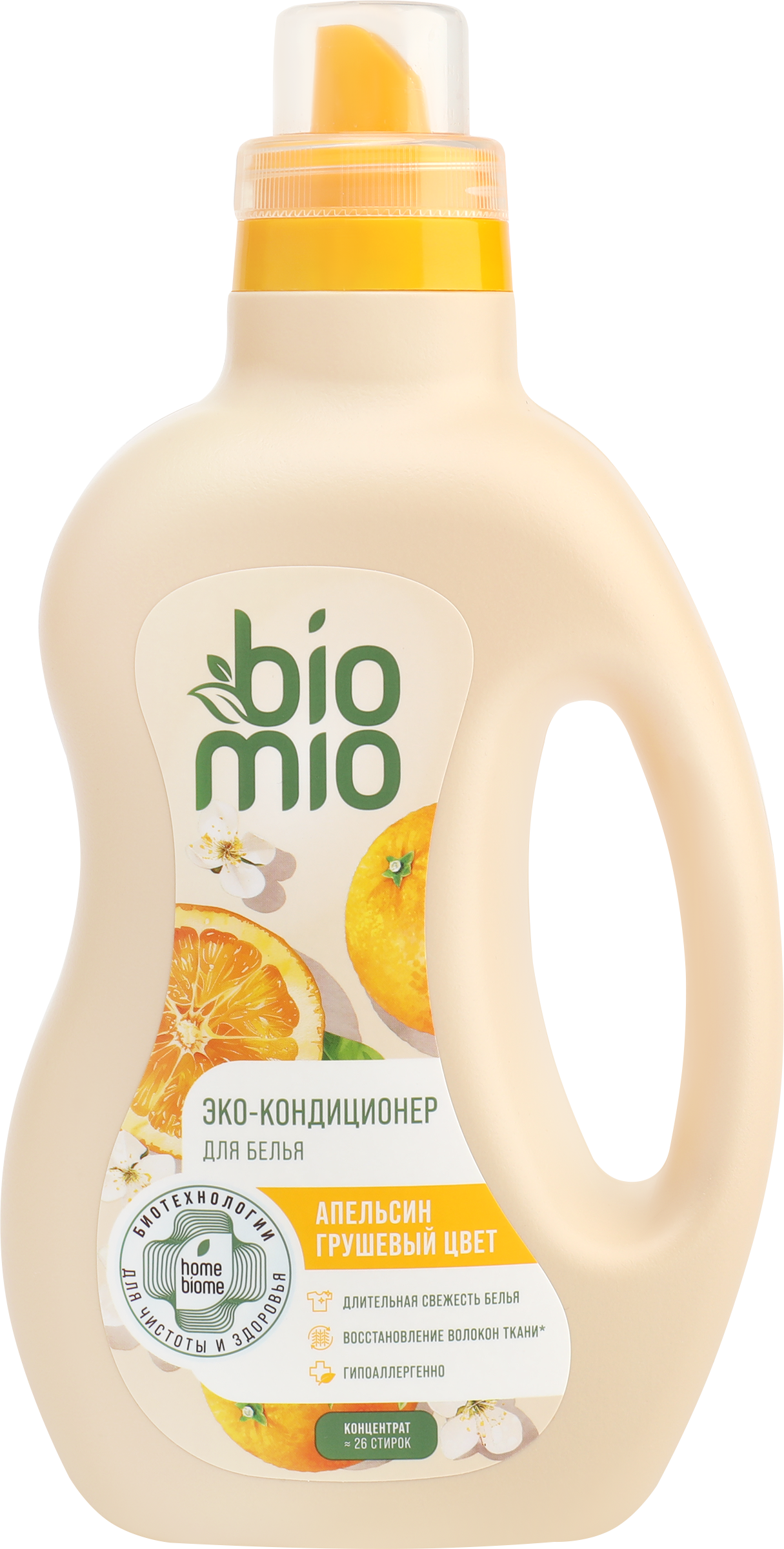 Изображение товара Кондиционер для белья BIOMIO BIO-SOFT Апельсин грушевый цвет экологичный 800мл