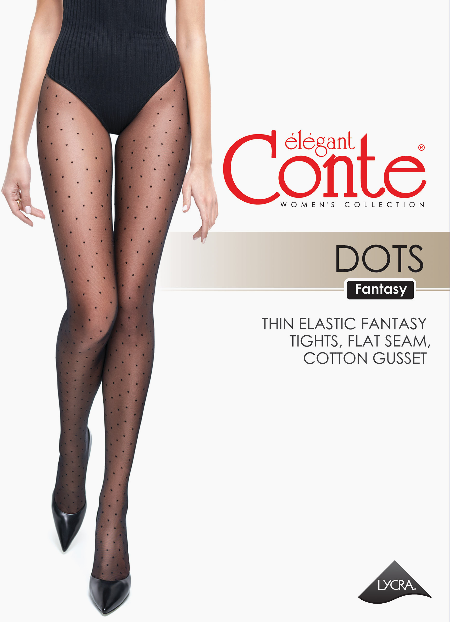 Изображение товара Женские колготки CONTE Fantasy Dots 20 den nero 2 с рисунком 722749