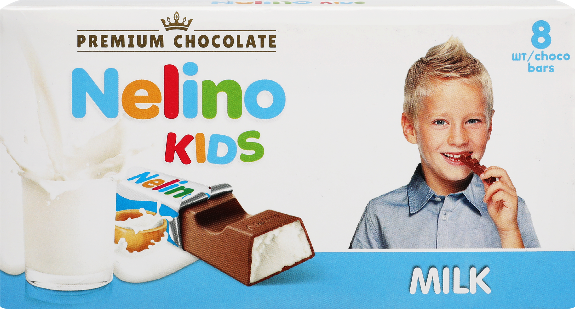 Изображение товара Шоколад молочный NELINO Kids с молочной начинкой 100 г - качественный десерт для детей и взрослых