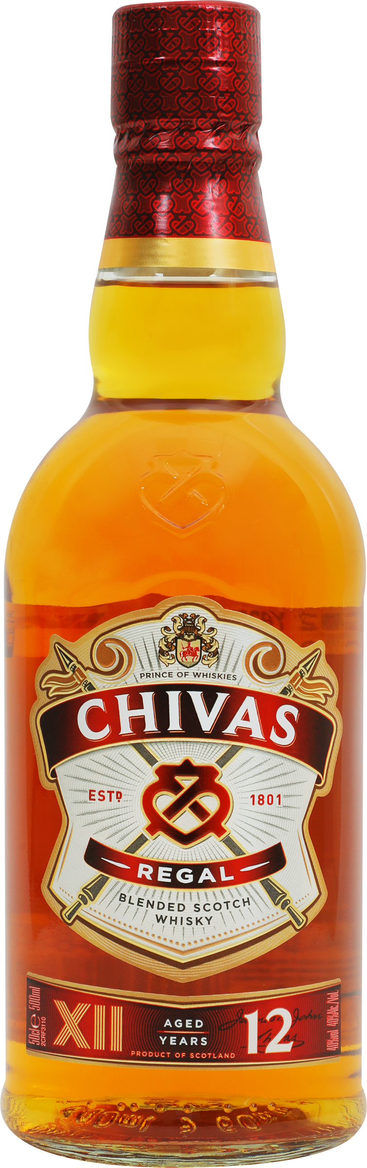 Изображение товара Виски CHIVAS REGAL Шотландский купажированный 12 лет 40%, 0,5л