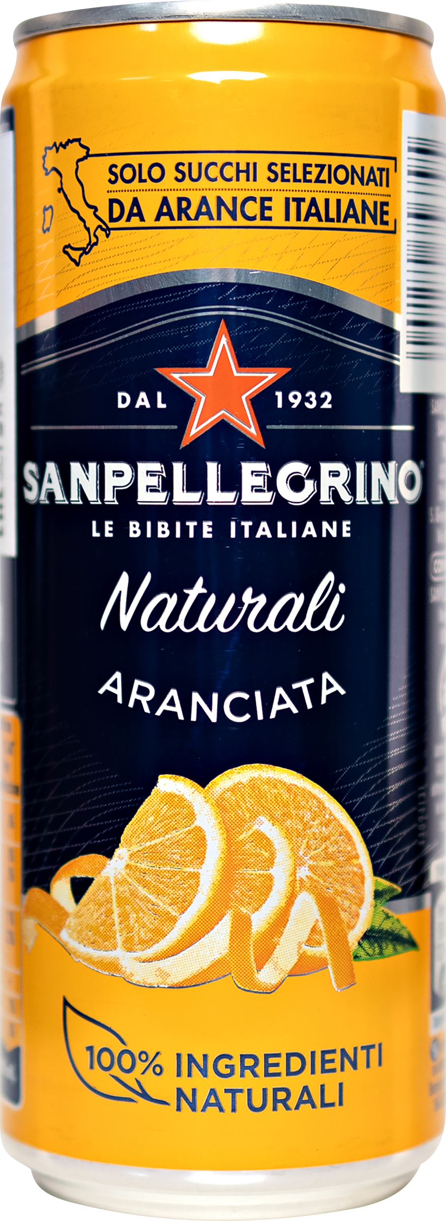 Изображение товара Газированный напиток S.PELLEGRINO Aranciata 0.33л Натуральный апельсиновый сок