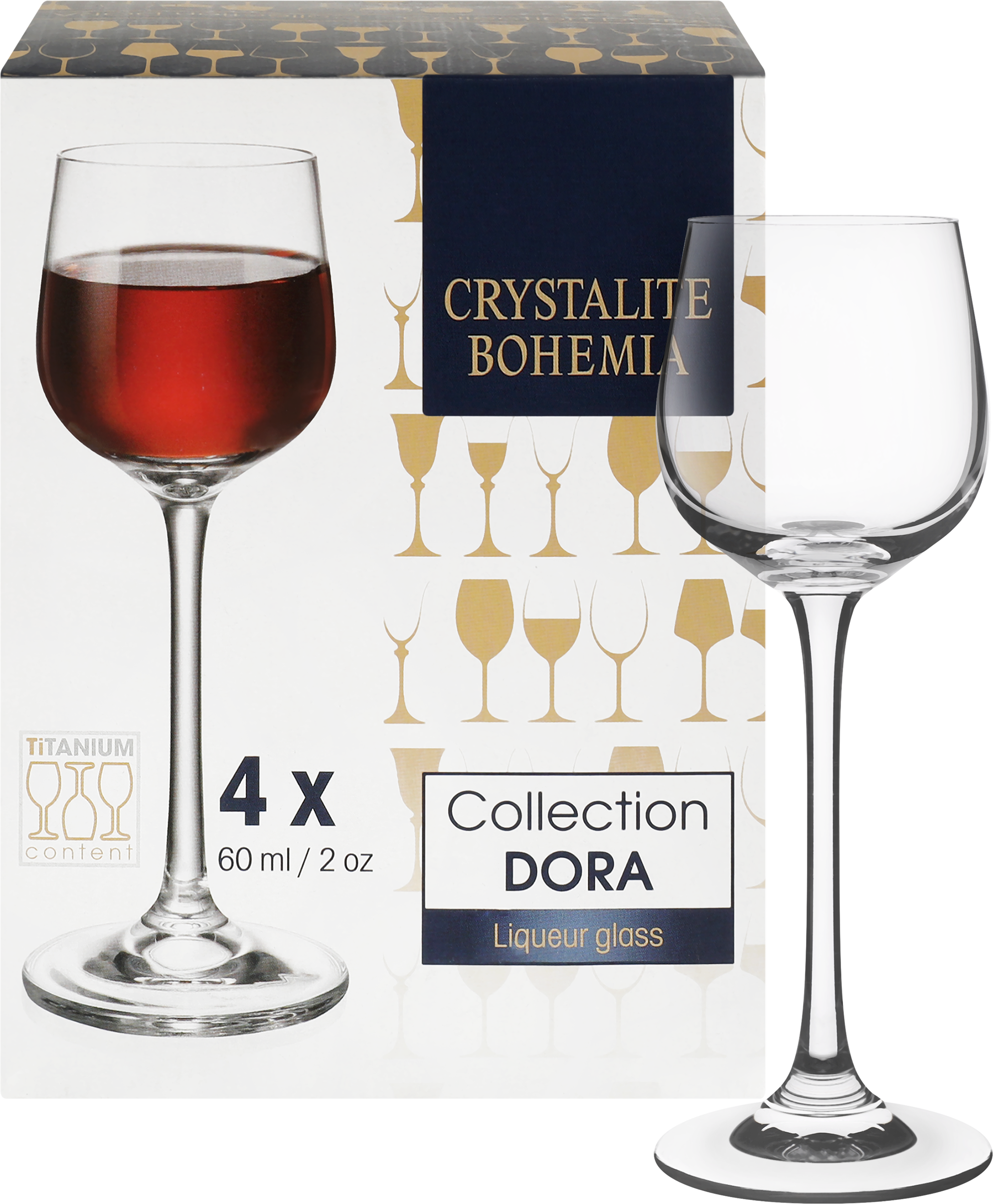 Изображение товара Набор рюмок для водки CRYSTALITE BOHEMIA Dora 60мл 4 шт стекло Чехия
