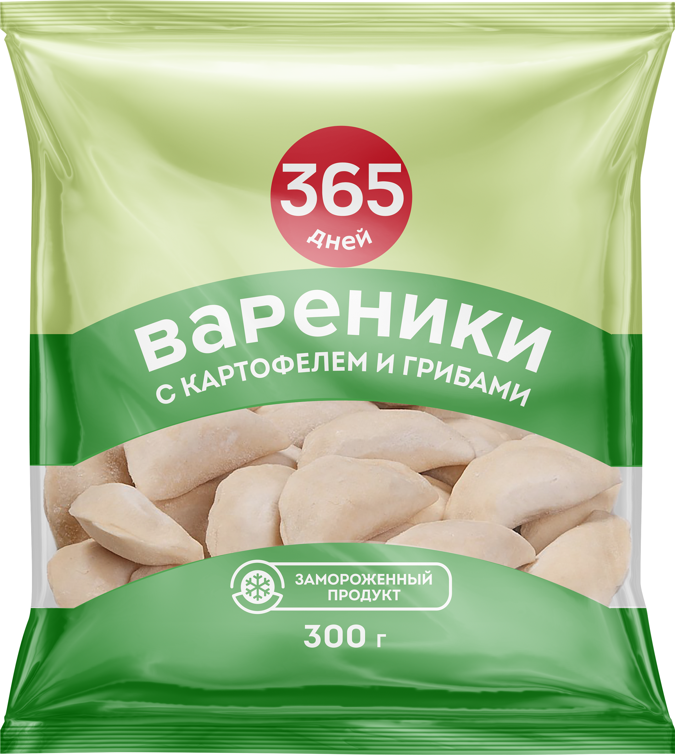 Изображение товара Вареники 365 ДНЕЙ с картофелем и грибами 300г замороженные быстрое приготовление
