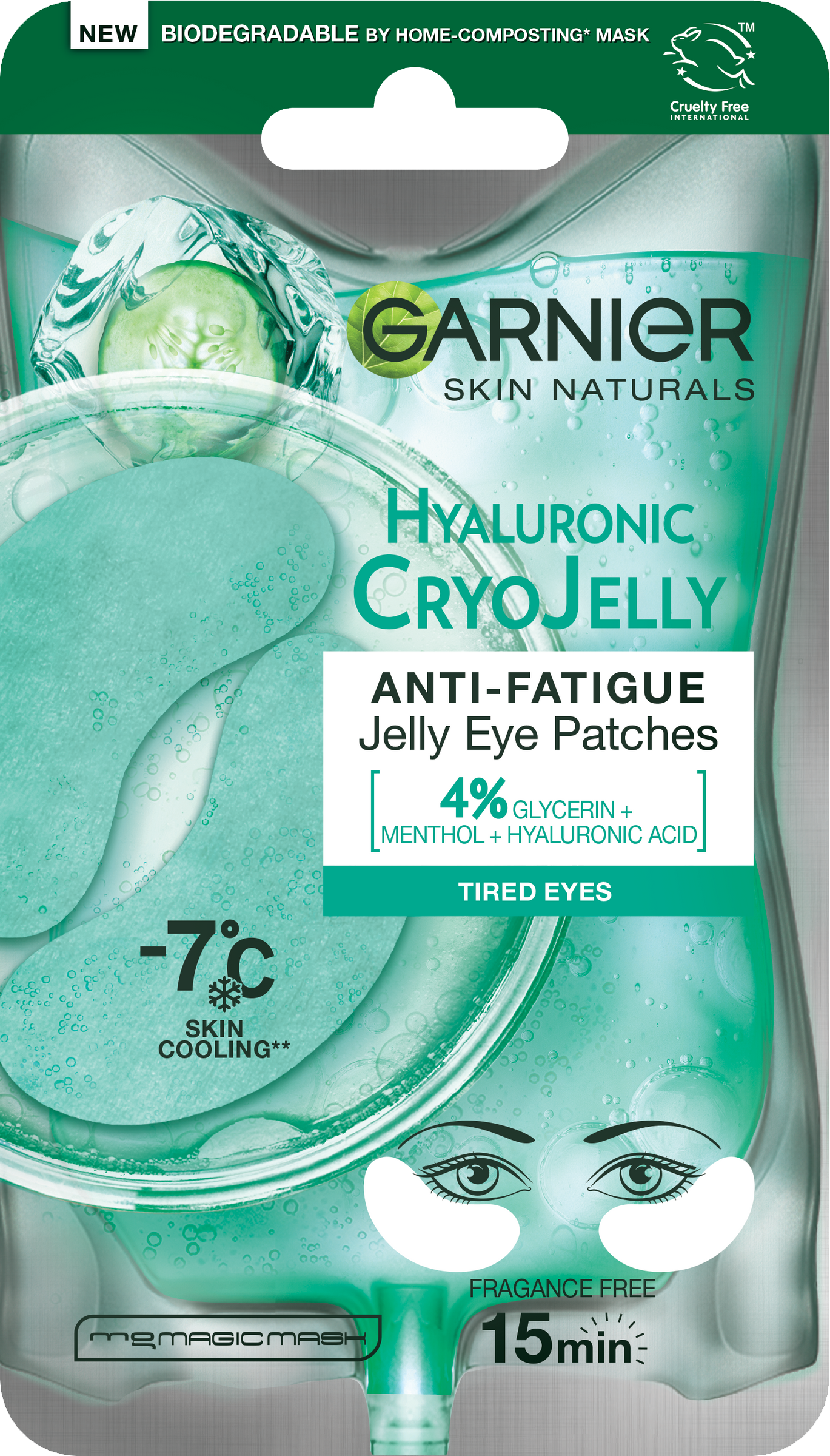 Изображение товара Патчи тканевые для кожи вокруг глаз GARNIER Эксперт+ Крио гель, 5мл