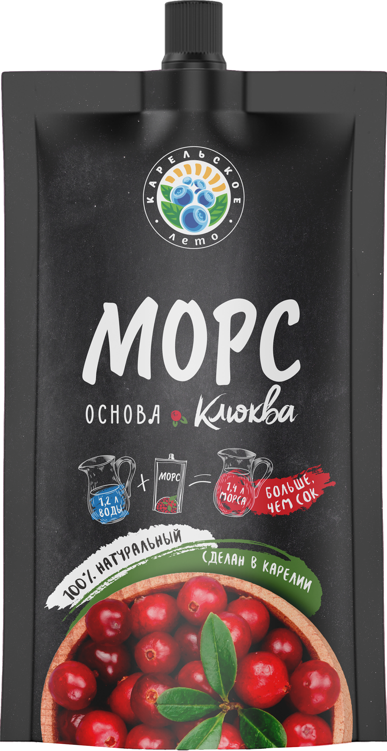 Изображение товара Основа для морса КАРЕЛЬСКОЕ ЛЕТО Клюква, 0.2л