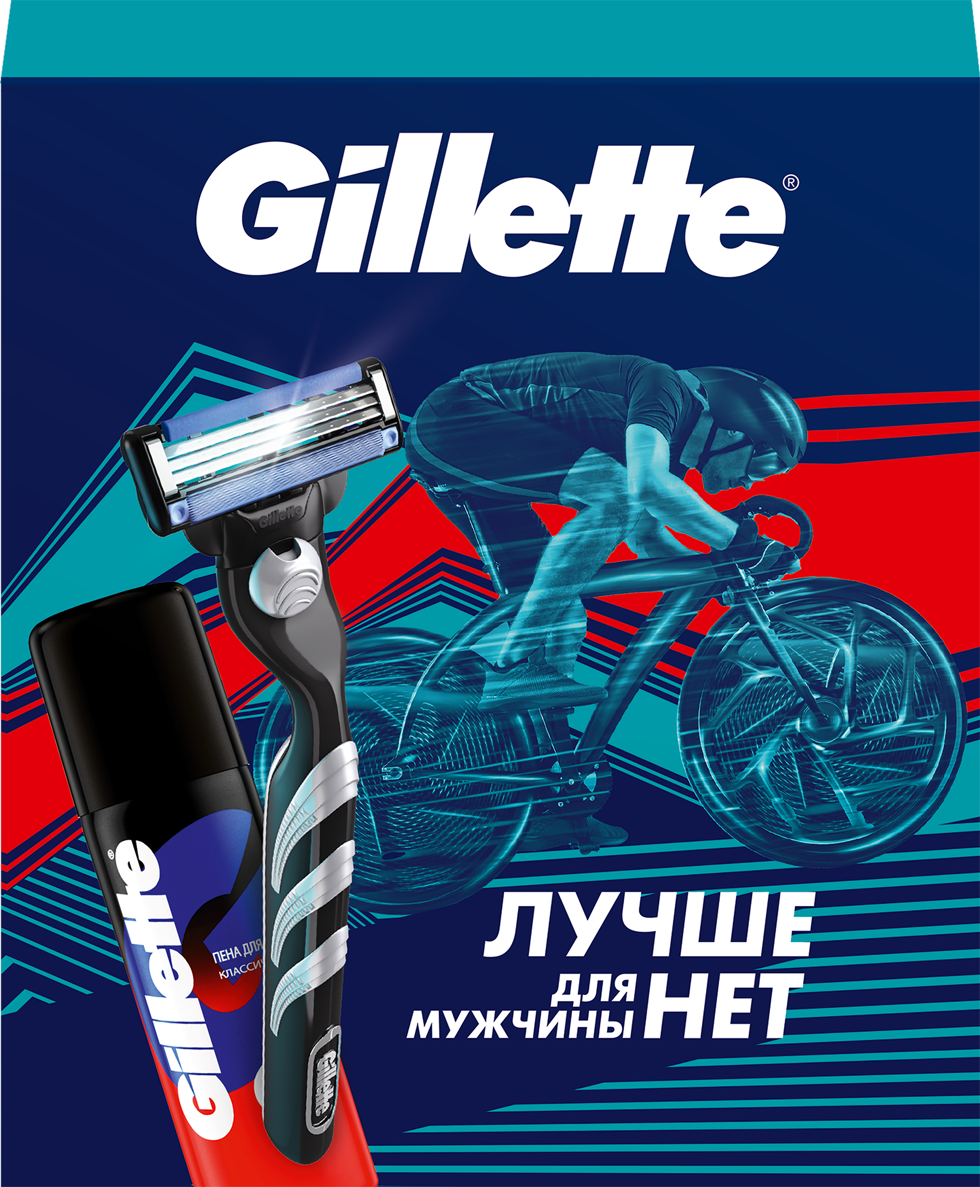 Изображение товара Набор подарочный GILLETTE Mach3 Бритва и пена для бритья 50мл мужской