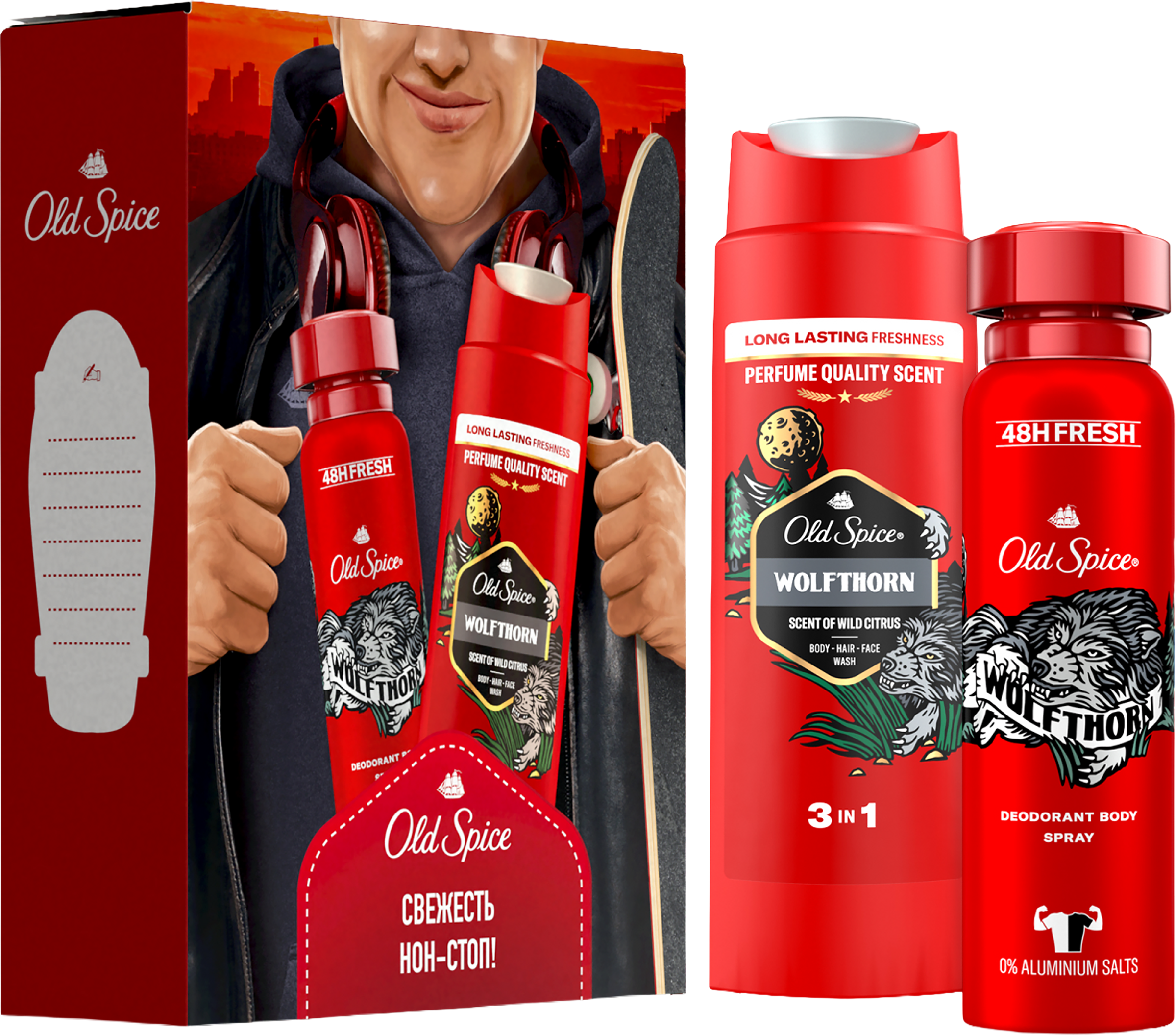Изображение товара Набор подарочный OLD SPICE Wolfthorn Дезодорант-спрей и гель для душа мужской