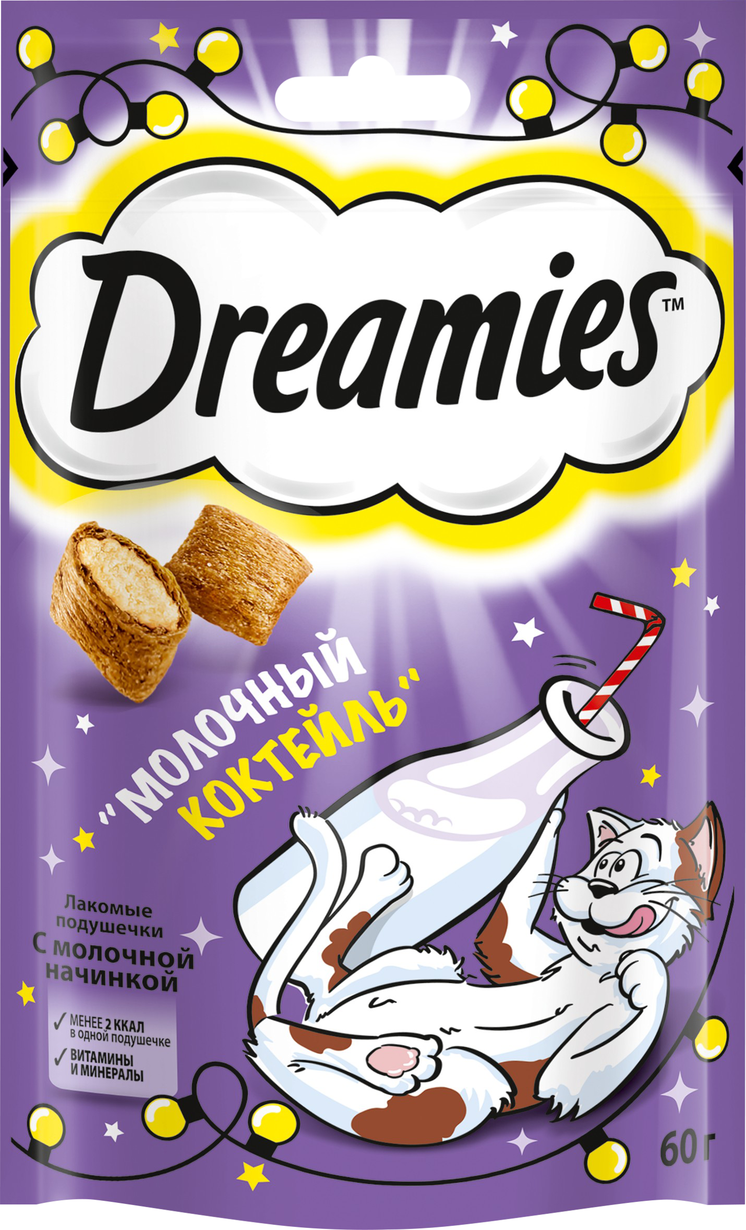 Изображение товара Лакомство для взрослых кошек DREAMIES Молочный коктейль 60г