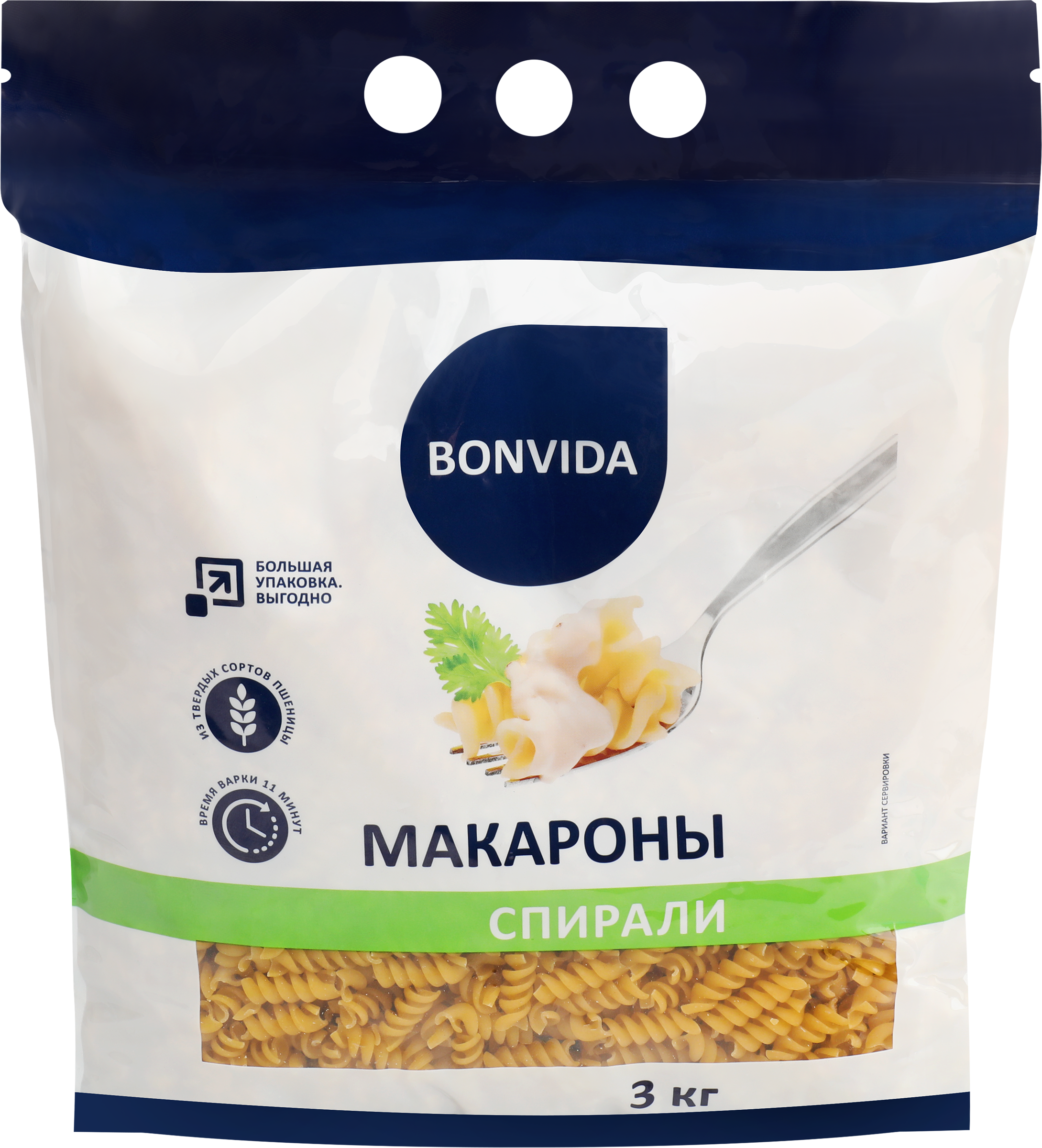 Изображение товара Макароны BONVIDA Спирали, 3кг